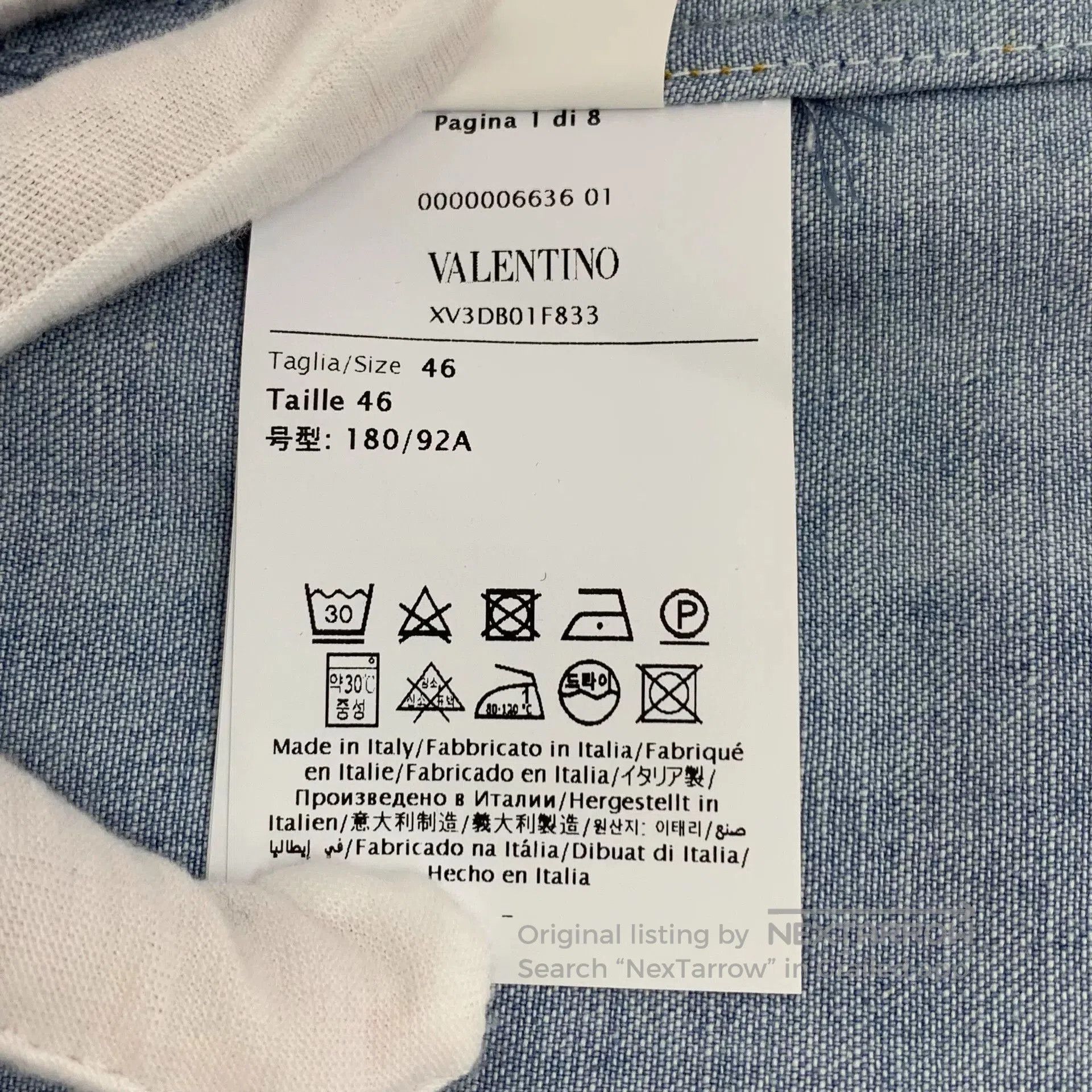 Valentino Valentino Blue Denim Collared Long Sleeve Shirt. Size US S / EU 44-46 / 1 - 8 Thumbnail