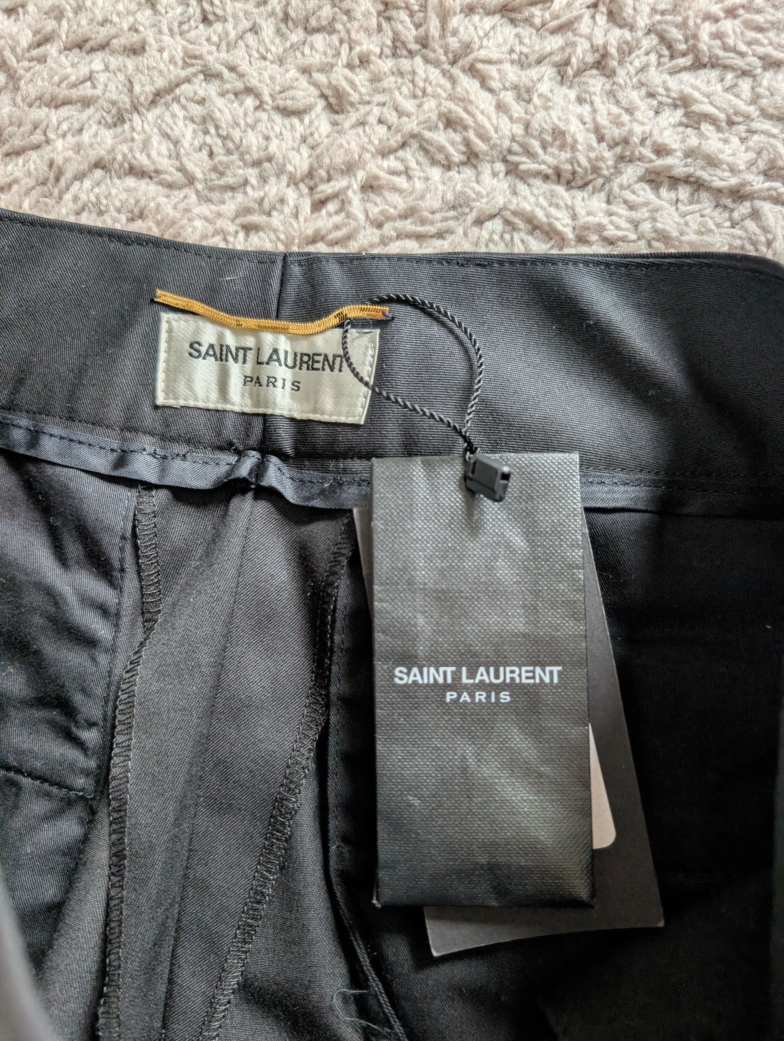 Saint Laurent Paris NWT Saint Laurent Paris Wool Tuxedo Trousers with Stripe Size 25" / US 0 / IT 36 - 10 Thumbnail