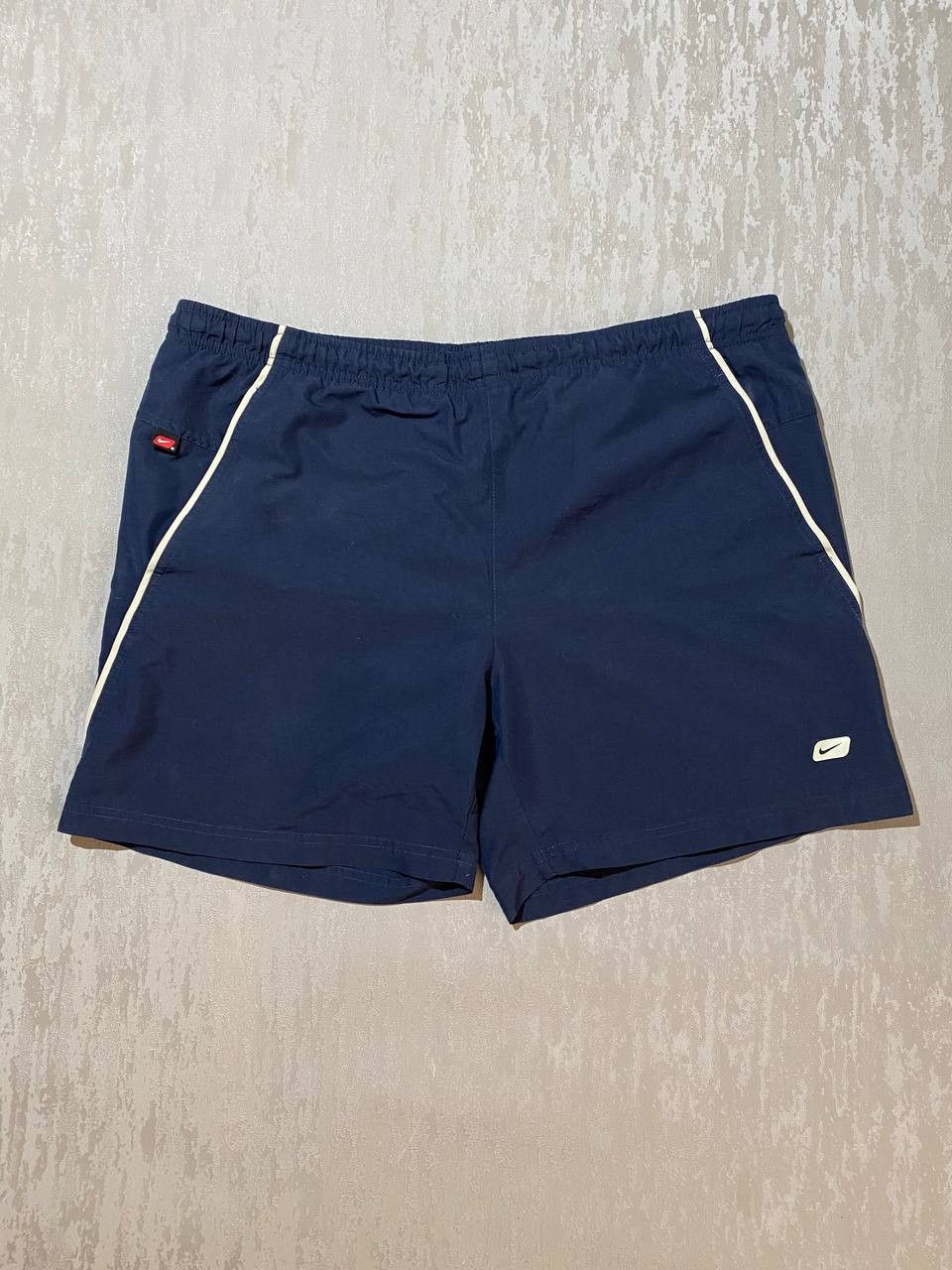Nike × Vintage Vintage Nike shorts XL swoosh mini logo blue Size US 40 / EU 56 - 1 Thumbnail