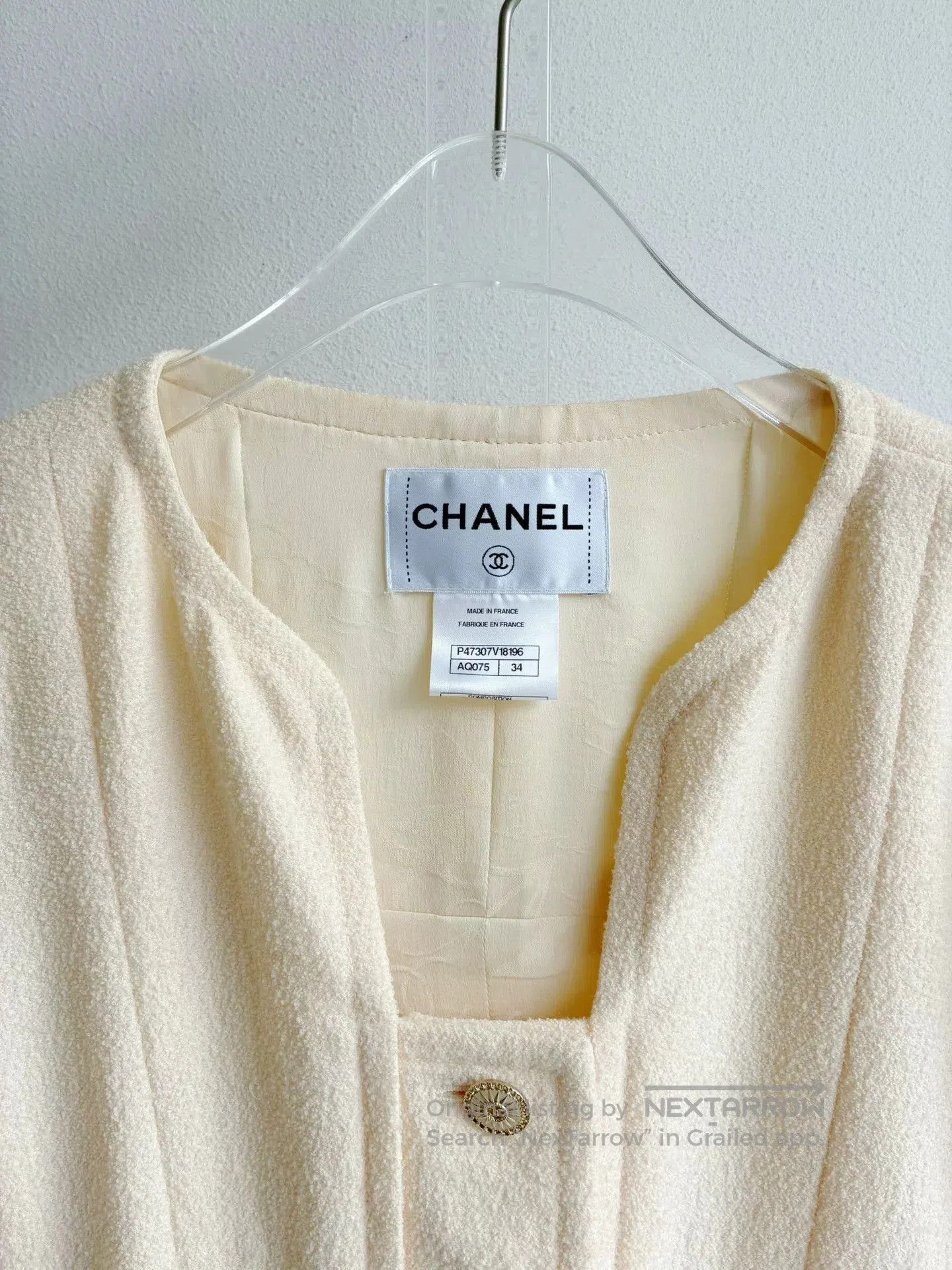 Chanel Chanel Off-White Short Coat. Size XXS / US 00 / IT 34 - 3 Thumbnail