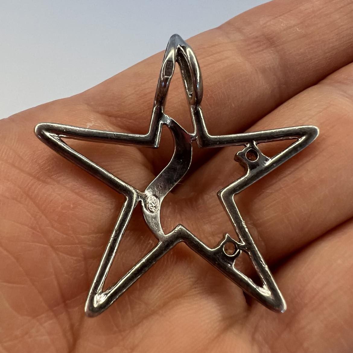 Vintage Vintage Fashion Jewelry Sterling Silver 925 Pendant Star Size ONE SIZE - 4 Thumbnail