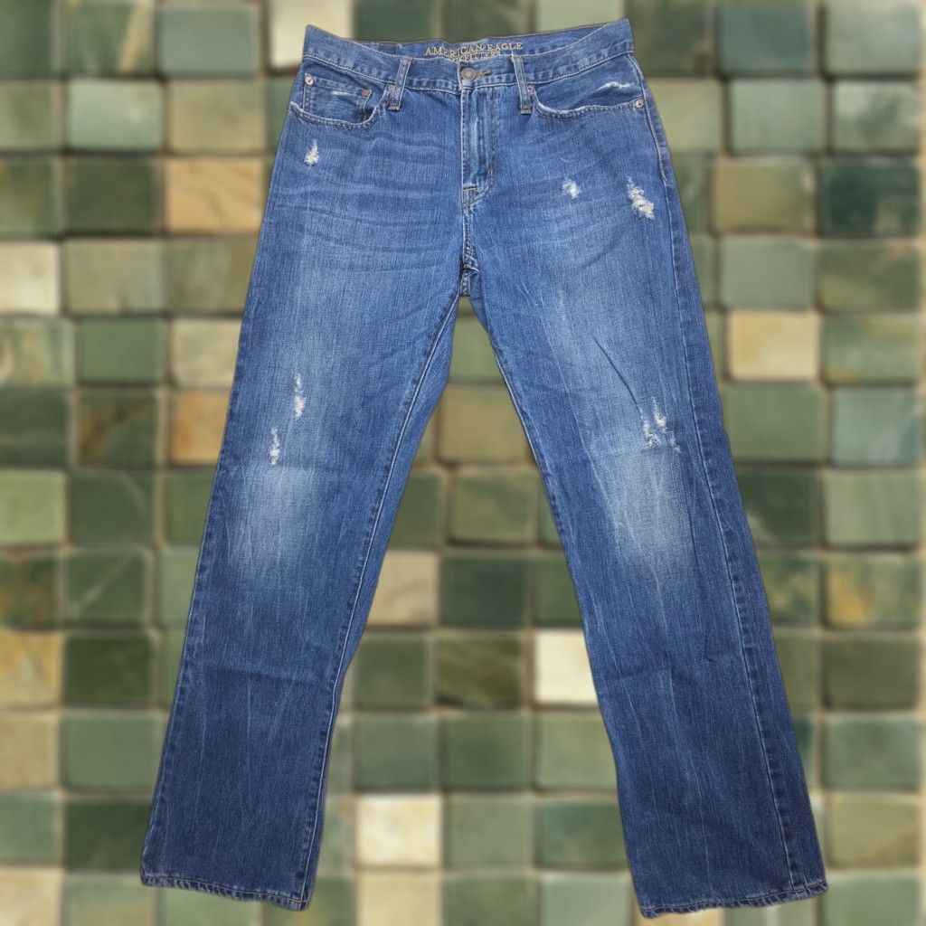 American Eagle Outfitters VINTAGE American Eagle Outfitters Jeans Mens 32 x 34 Relaxed Straight Denim Dark Wash Blue 5-Pocket Design Solid Variety Size US 32 / EU 48 - 1 Thumbnail