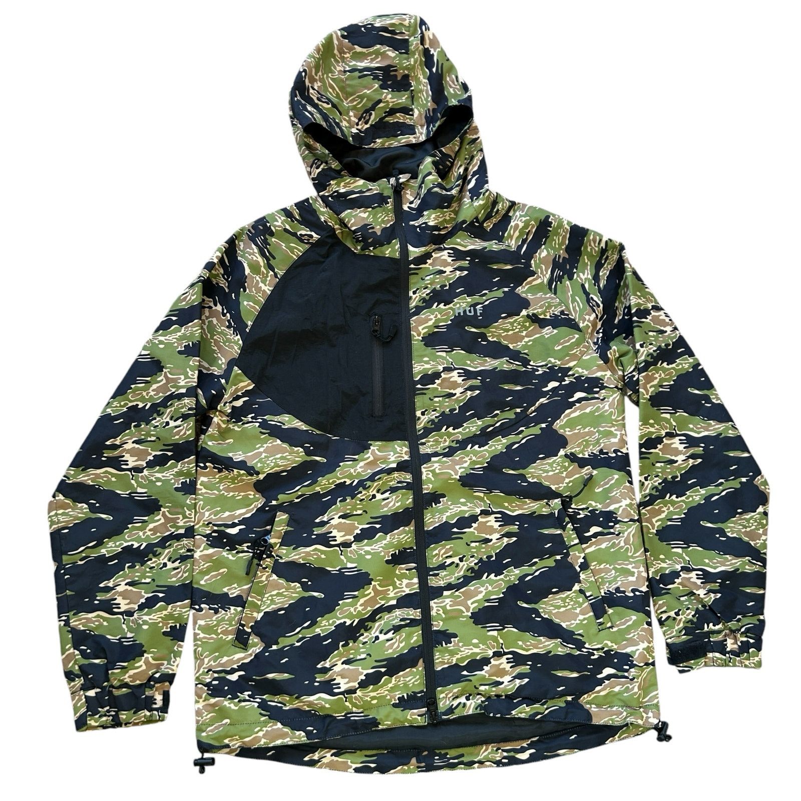 Huf HUF Camo Jacket Windbreaker Mens Med Green Black Streetwear Size US M / EU 48-50 / 2 - 1 Thumbnail