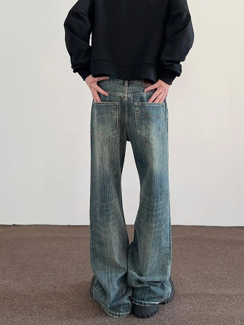 Japanese Brand × Jean Retro loose straight leg micro flared jeans Size US 32 / EU 48 - 2 Thumbnail