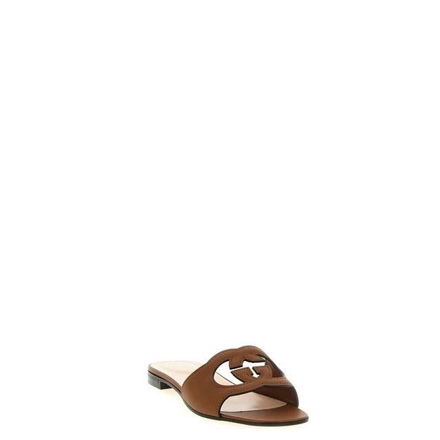 Gucci GUCCI $770 Cuir Interlocking G Slide Sandals New & Authentic Size US 7 / IT 37 - 2 Thumbnail