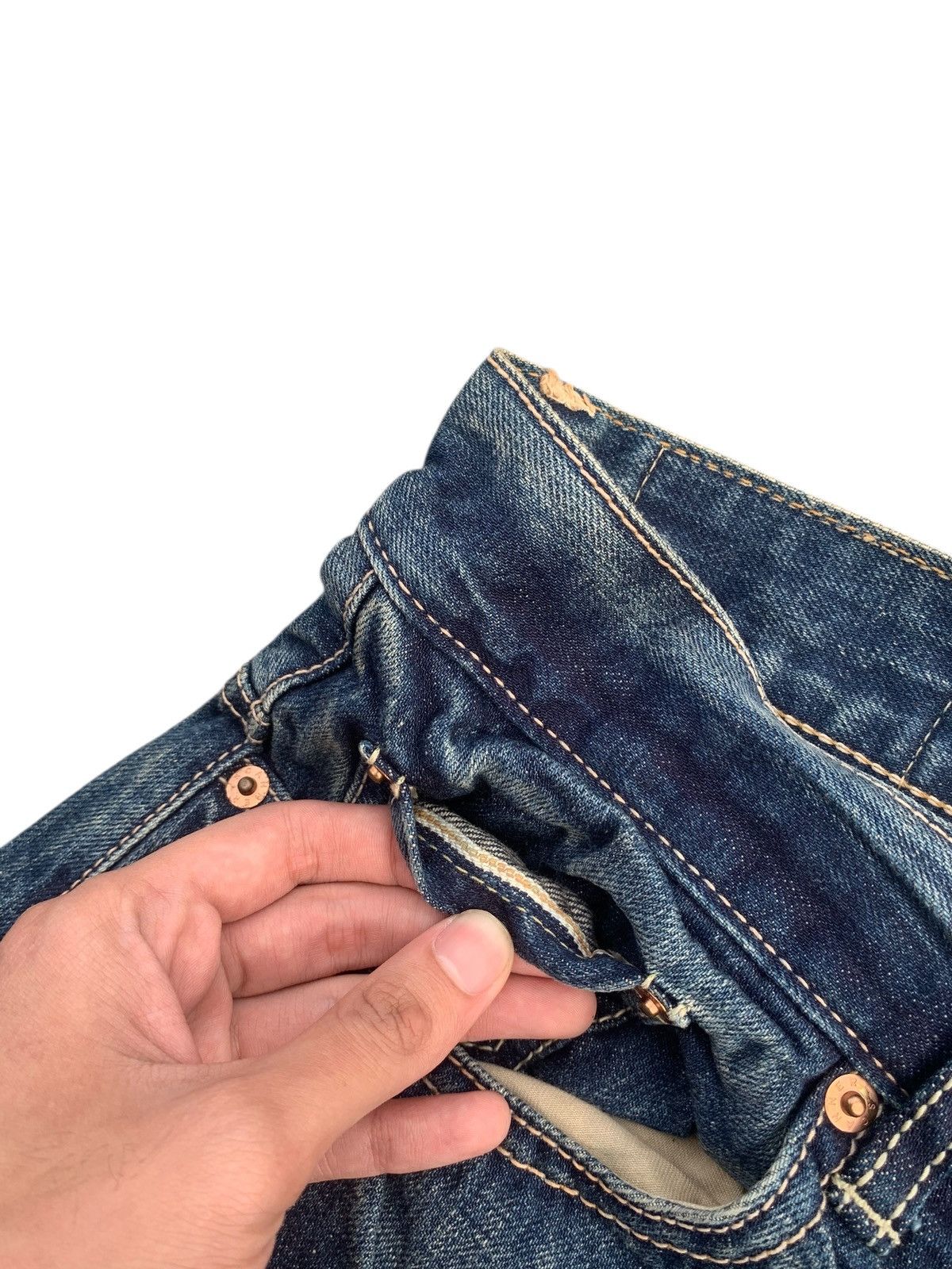 Tornado Mart RARE💥SCANNER FUNDAMENTAL SELVEDGE CLAWMARK DISTRESSED DENIM Size US 32 / EU 48 - 19 Thumbnail