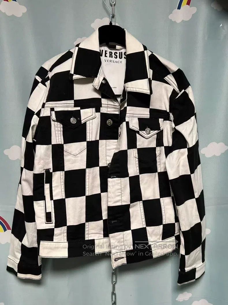 Versace Plaid denim top