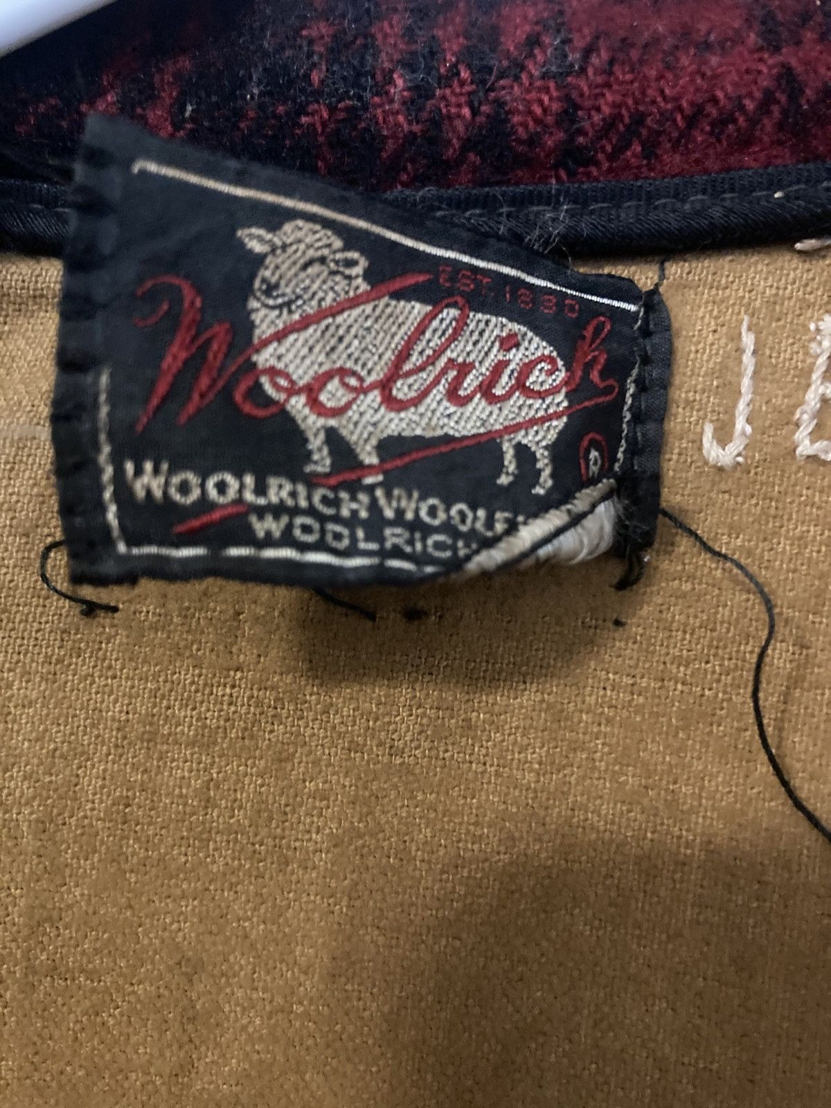 Woolrich Woolen Mills Vintage 1940s woolrich red black tweed chamois line barncoat Size US L / EU 52-54 / 3 - 3 Thumbnail