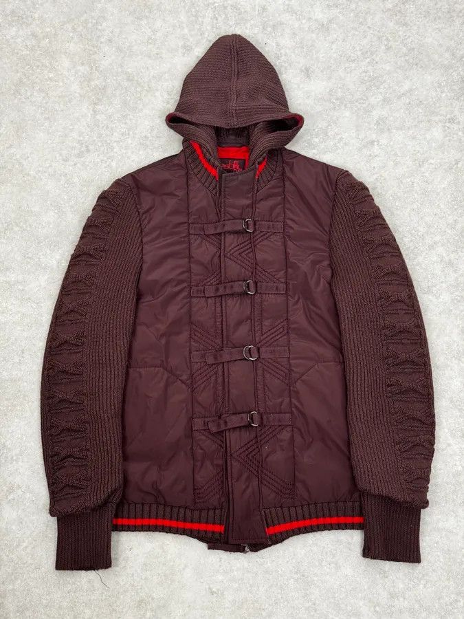 Marithe + Francois Girbaud 2000s Marithé + François Girbaud Bordeaux Wool & Nylon Hybrid Jacket Size US M / EU 48-50 / 2 - 1 Thumbnail
