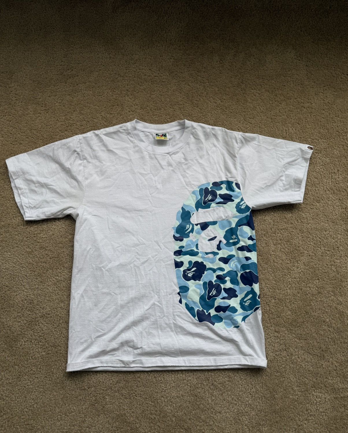 White/Blue Big camo Head on Side Size XL