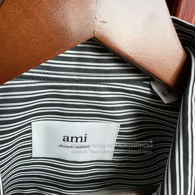 AMI AMI Black Striped Short Sleeve Shirt for Men . Size US S / EU 44-46 / 1 - 5 Thumbnail