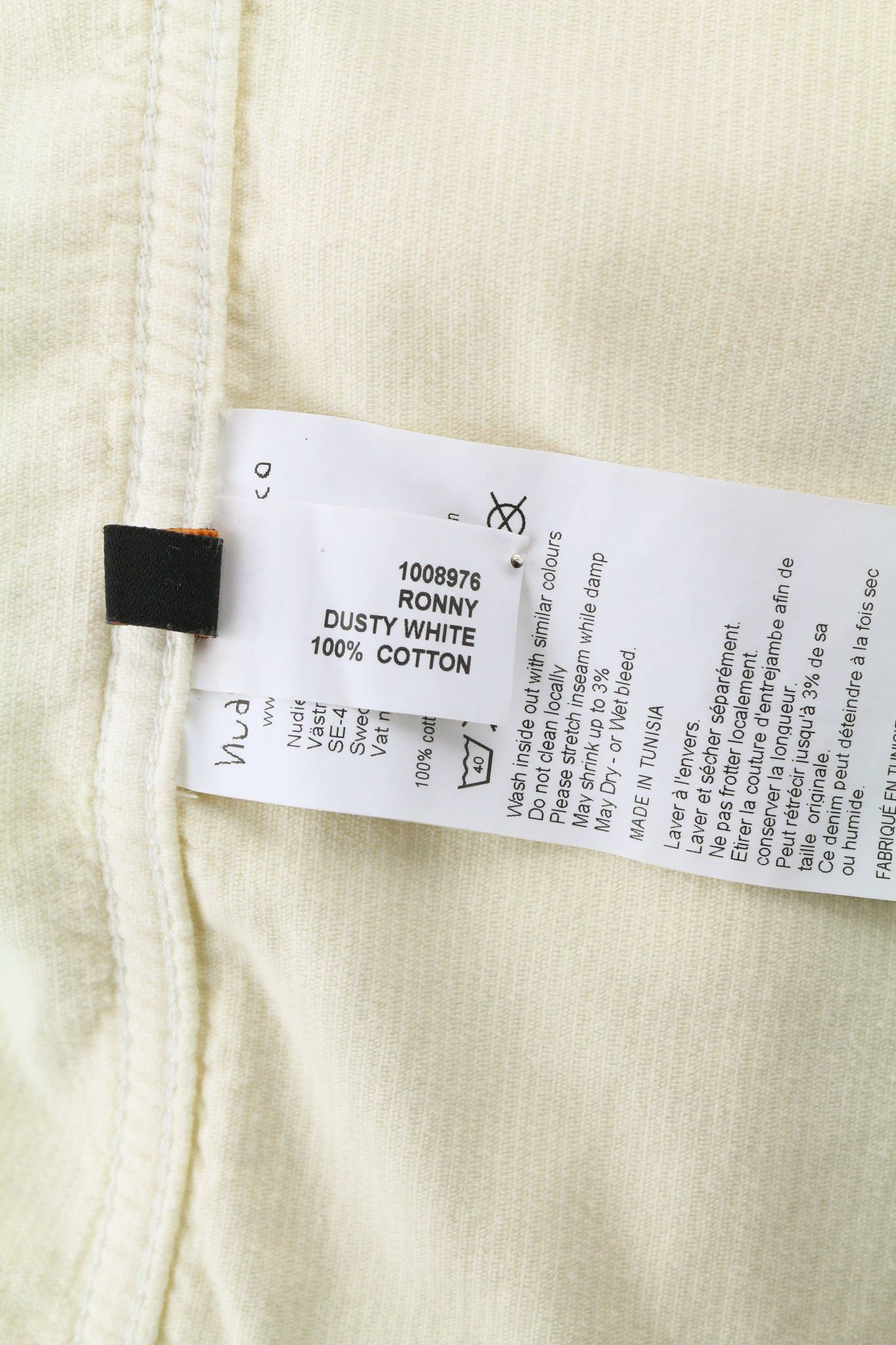 RONNY M Dusty White Cotton Corduroy Logo Jacket 81019