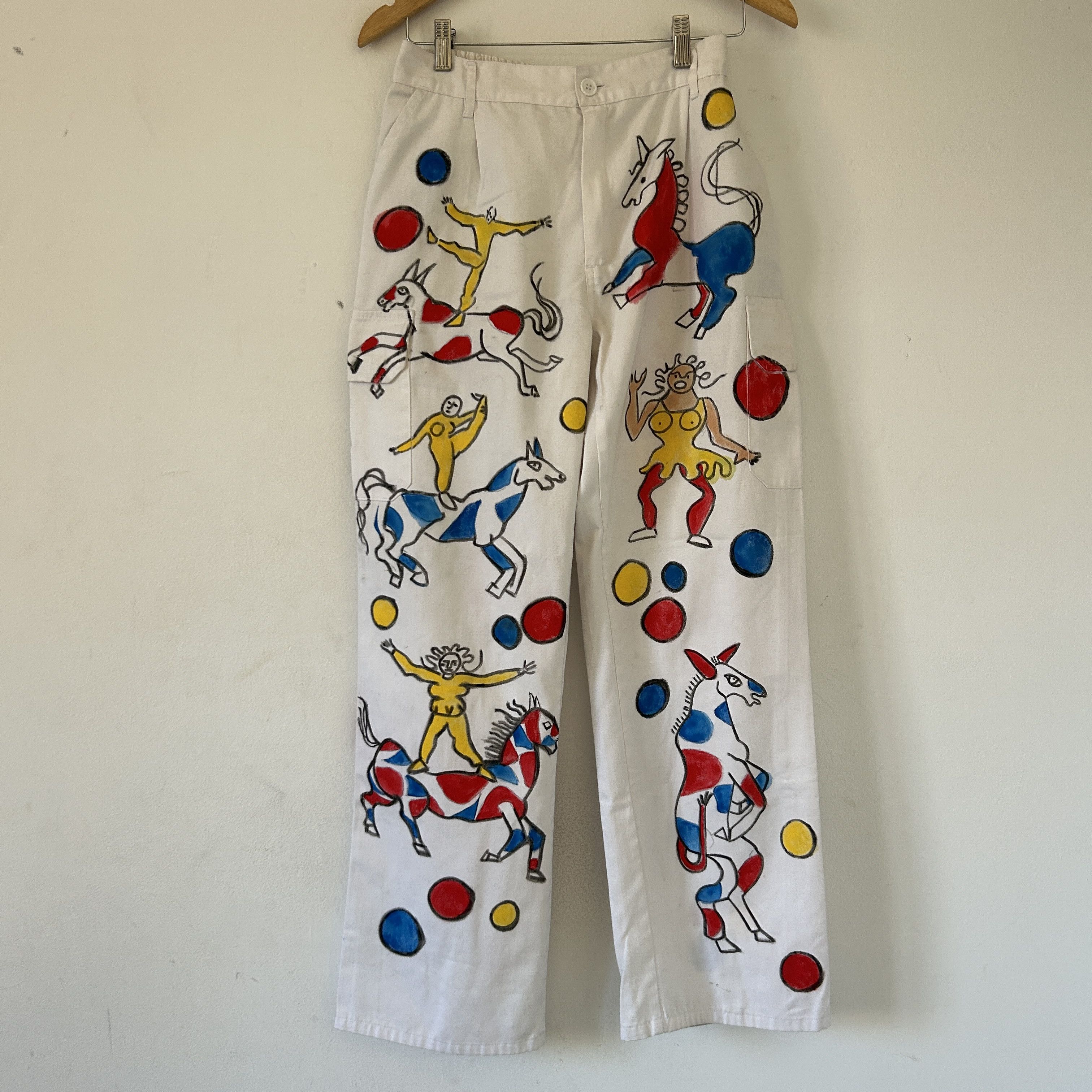 Other Custom Calder drawings circus horse cargo work pants Size 30" / US 8 / IT 44 - 7 Thumbnail