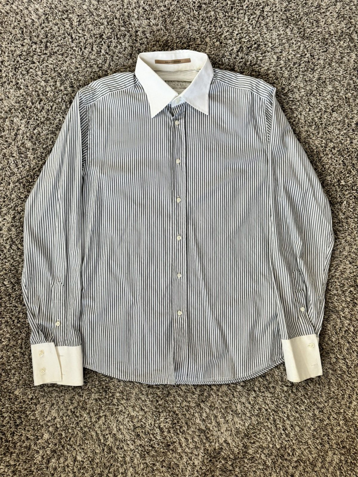 Messagerie Messagerie Limited Editon Stripped Dress Shirt Size 44R - 1 Thumbnail