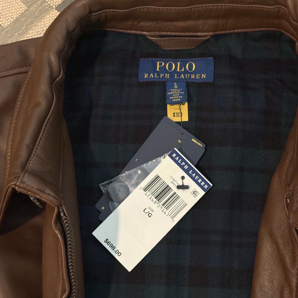 Polo Ralph Lauren Polo Ralph Lauren Men’s Lambskin Windbreaker plaid lined Size US L / EU 52-54 / 3 - 3 Thumbnail