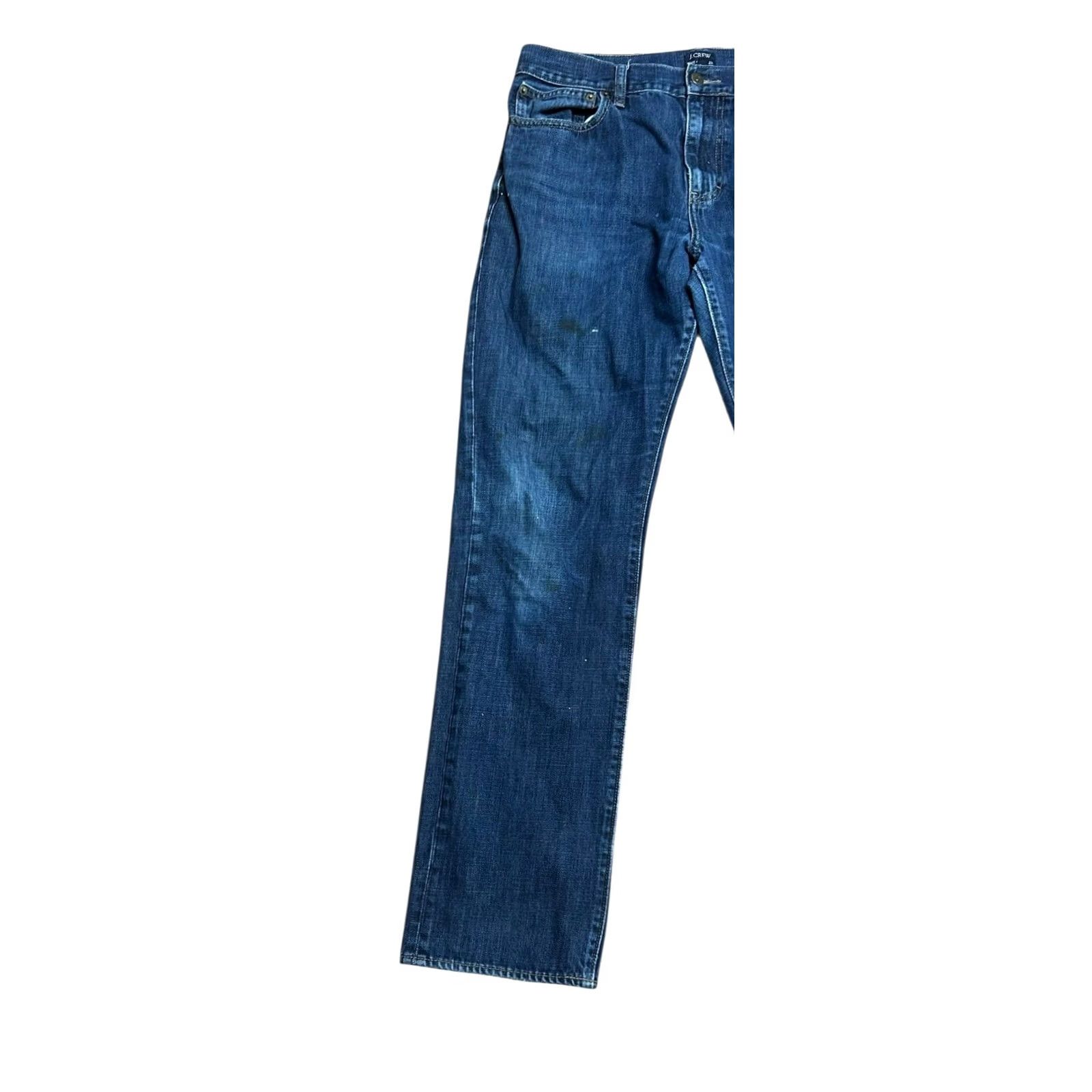 J.Crew J.CREW Jeans Mens 32x34 The Bleecker Athletic Fit Straight Leg Dark Wash Read Read Reading? Size US 32 / EU 48 - 2 Thumbnail