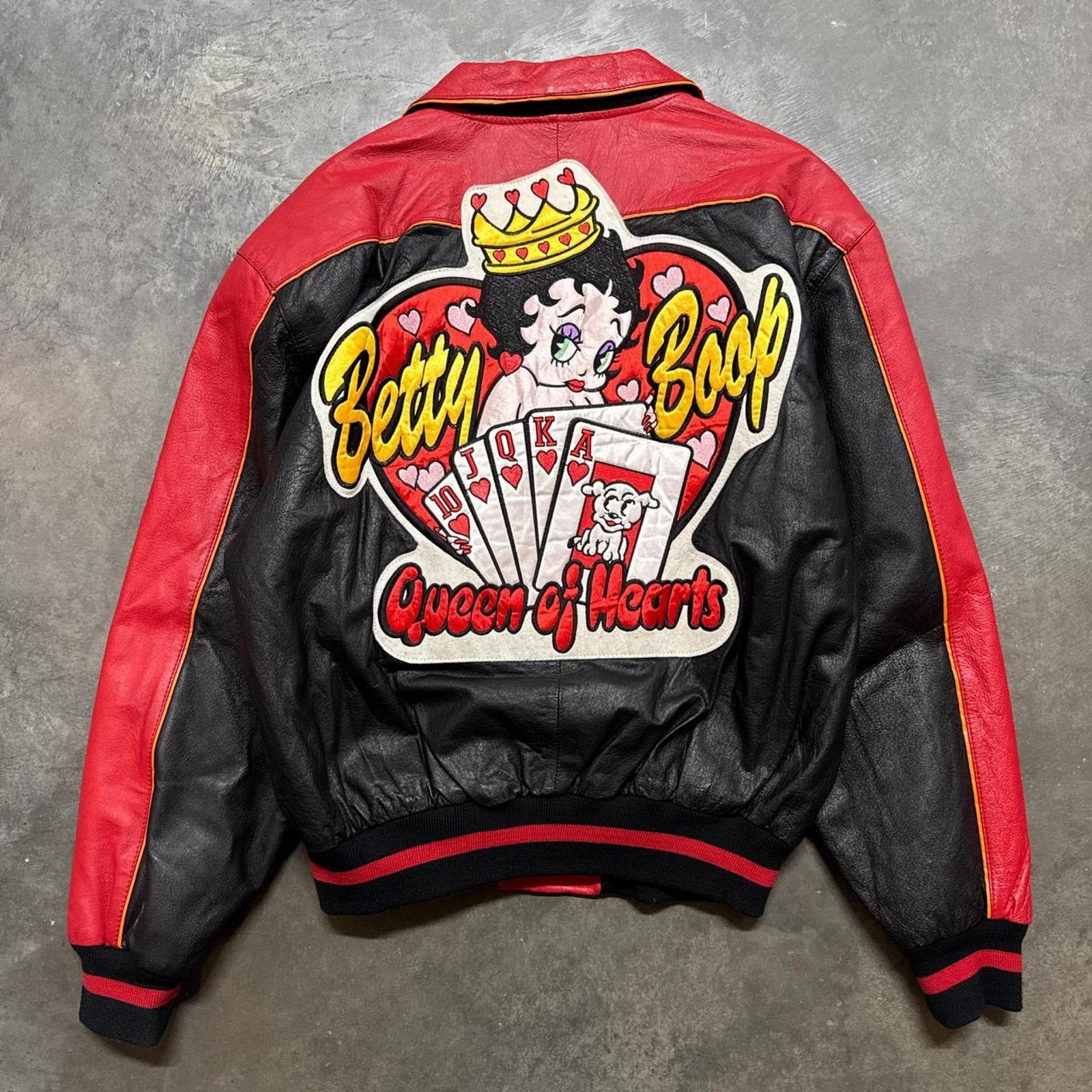 Vintage Vintage 80s Betty Boop Maziar Queen Of Hearts Leather Jacket Size US L / EU 52-54 / 3 - 6 Thumbnail