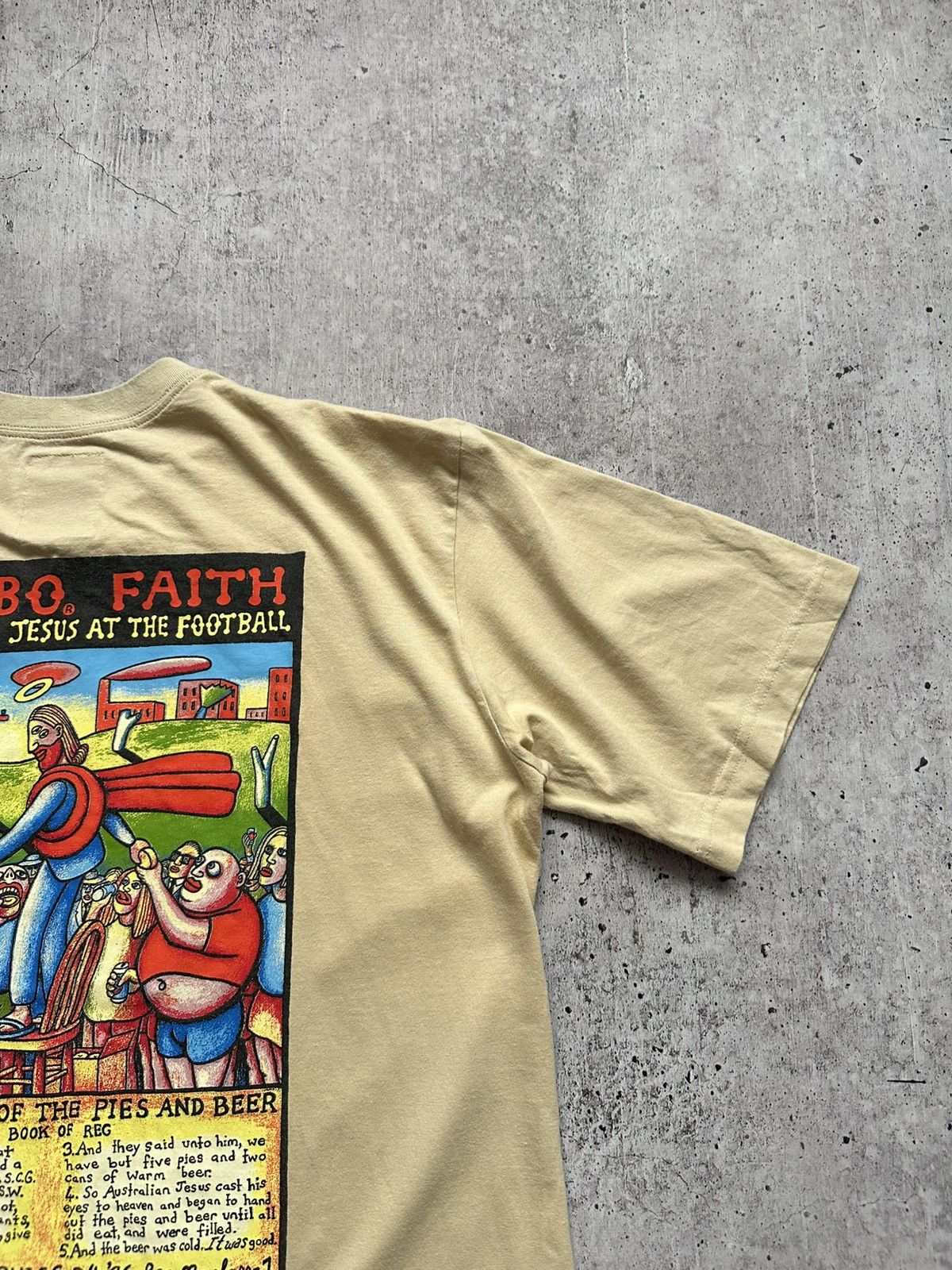Mambo 1996 Mambo Australian Jesus At The Football Vintage Tee Size US XL / EU 56 / 4 - 14 Thumbnail