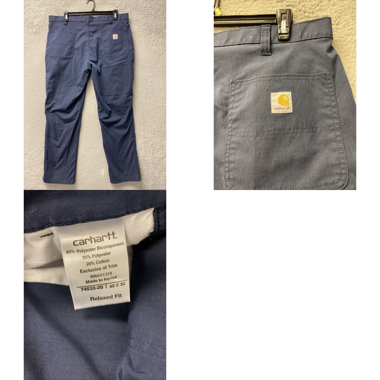 Carhartt VINTAGE Carhartt Men's Pants 40x32 Tact Work Pant Blue (Carhartt) Size US 40 / EU 56 - 8 Thumbnail