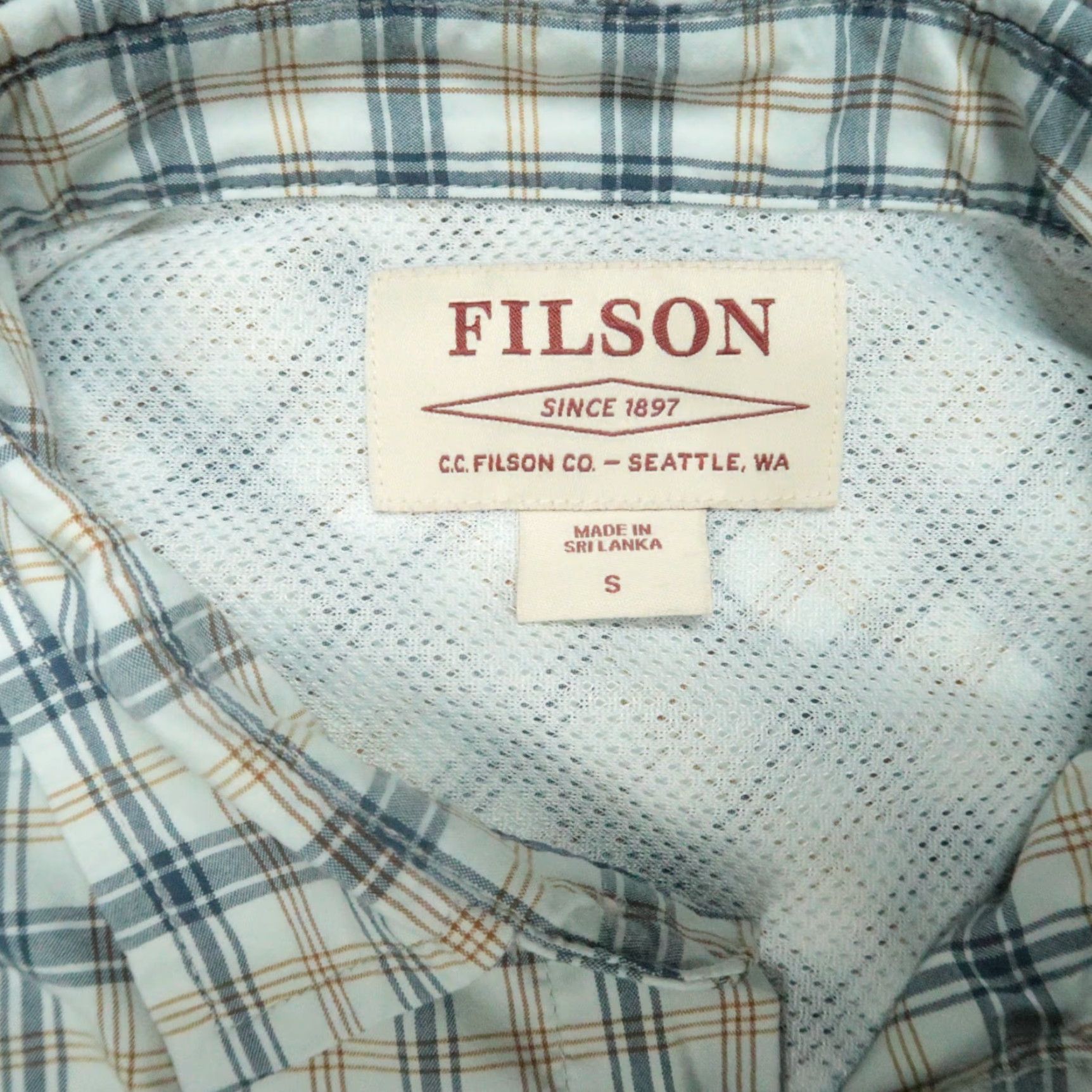 Filson Filson Shirt Mens Small Sky Plaid Twin Lakes Short Sleeve Button-Up Casual Travel Workwear Size US S / EU 44-46 / 1 - 3 Thumbnail