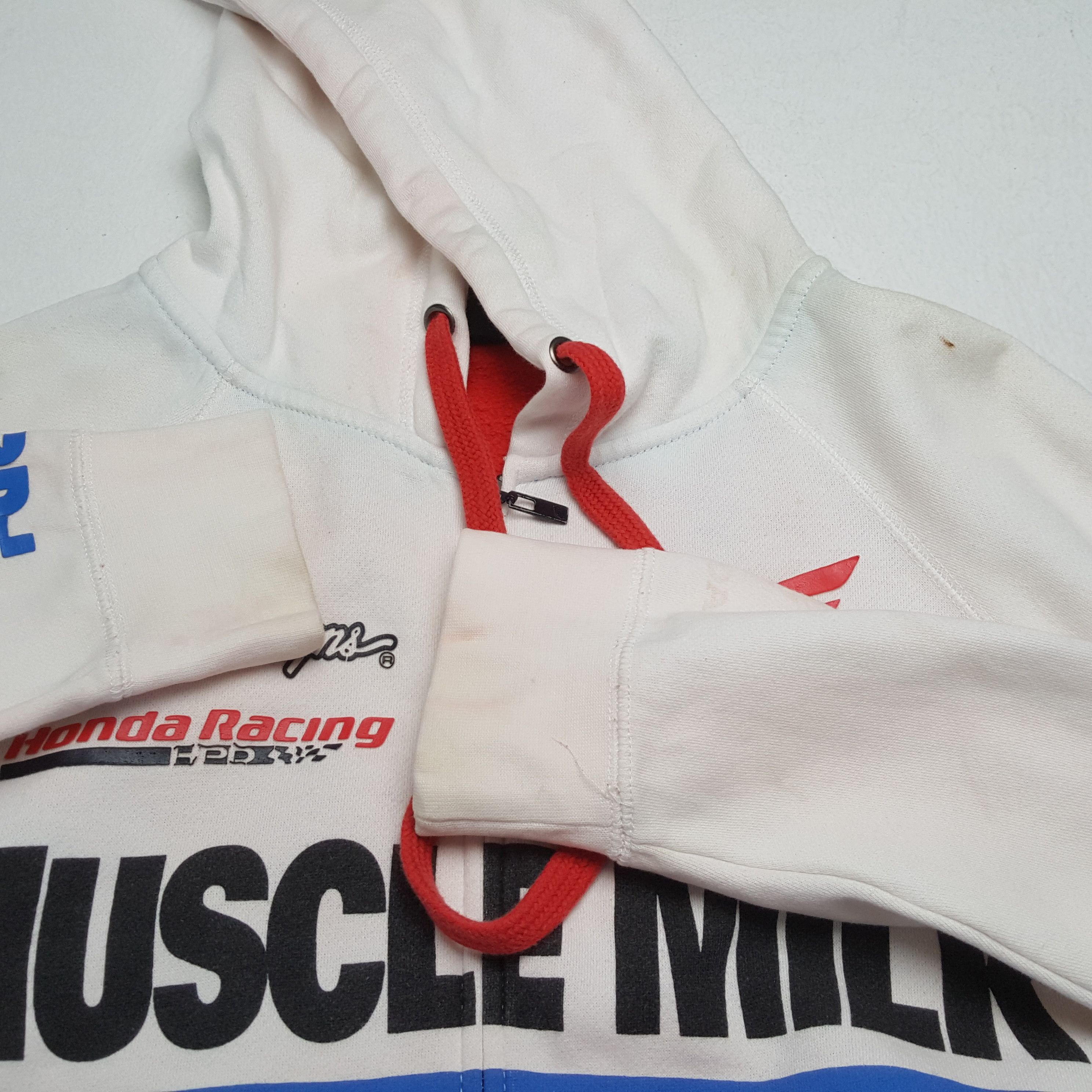 Honda × Vintage HRC HONDA Racing MUSCLE MILK Japanese Brand Zipper Hoodies Size US M / EU 48-50 / 2 - 11 Thumbnail