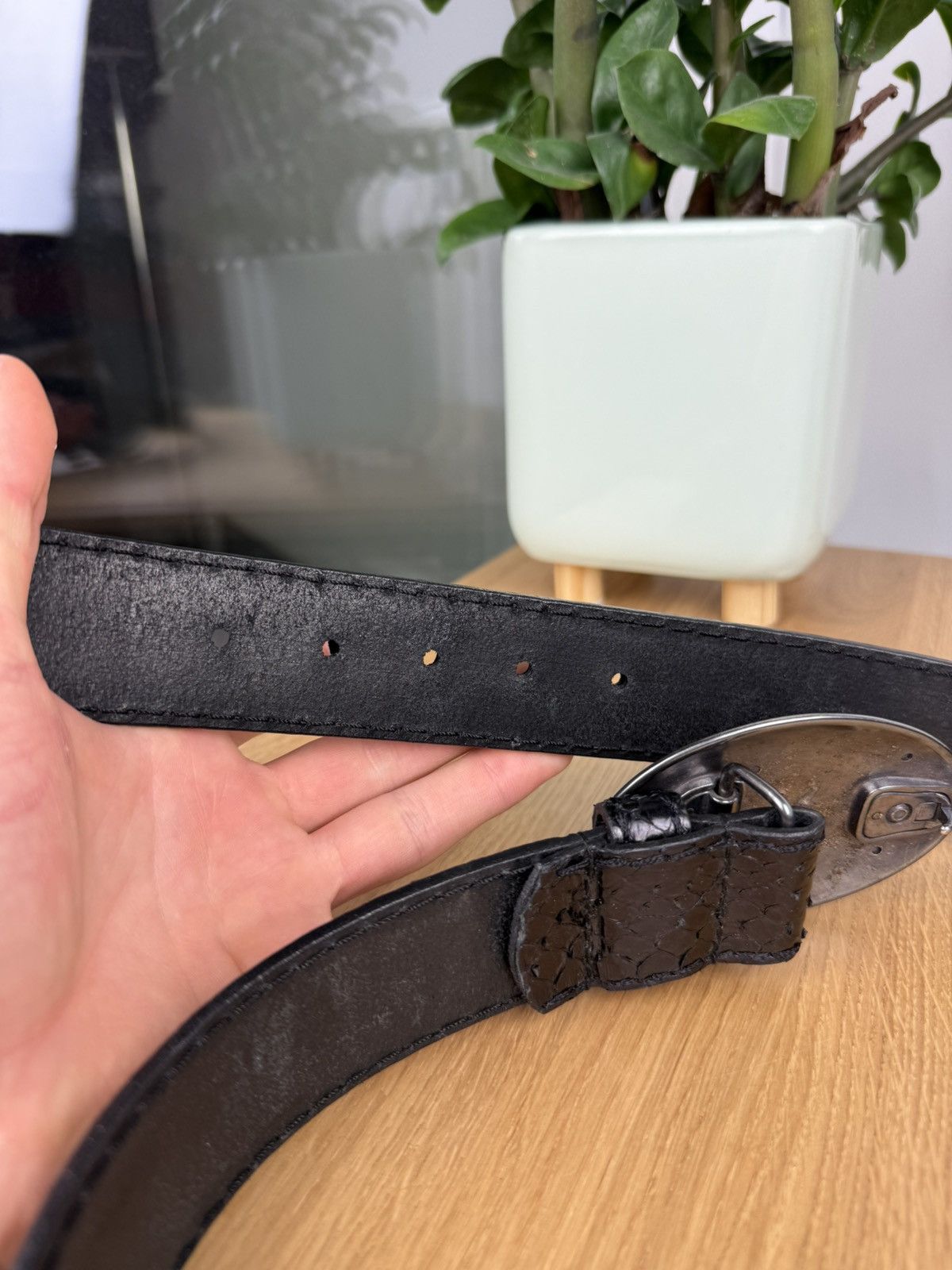 Japanese Brand × Vintage Vinatge Phyton Reptiles Leather Belt Size 30 - 6 Thumbnail