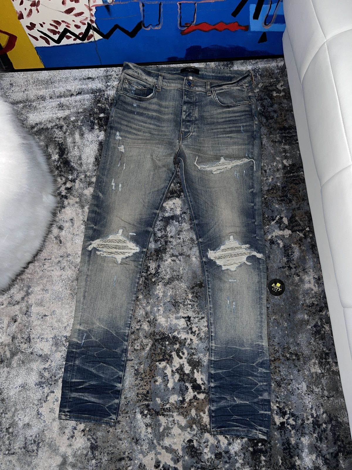 Amiri Amiri bandana denim patch mx1 jeans Size US 33 - 1 Thumbnail