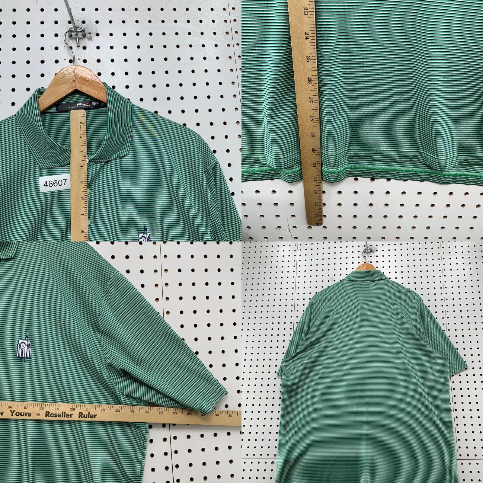 RLX Ralph Lauren RLX Ralph Lauren Polo Shirt Mens XL Green Striped Wicking Performance Collared Size US XL / EU 56 / 4 - 8 Thumbnail