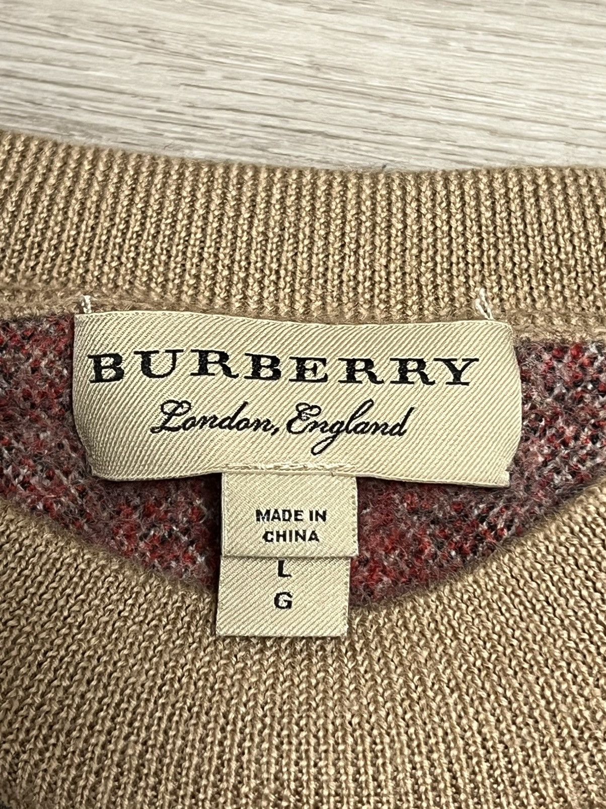 Burberry × Vintage Burberry Vintage Nova Check Scribble Sweater Size L Size L / US 10 / IT 46 - 3 Thumbnail