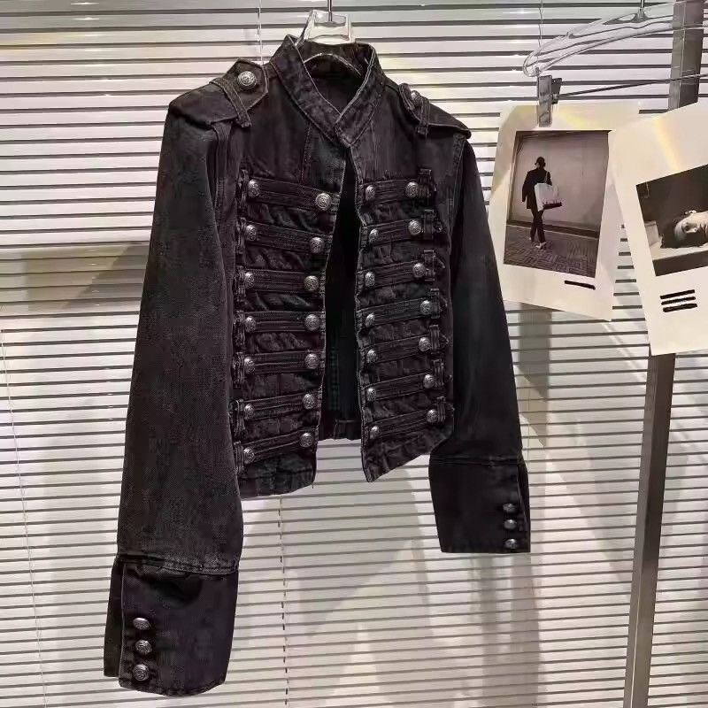 Japanese Brand Vintage Military-Inspired Denim Jacket – Bold, Structured Size US S / EU 44-46 / 1 - 5 Thumbnail