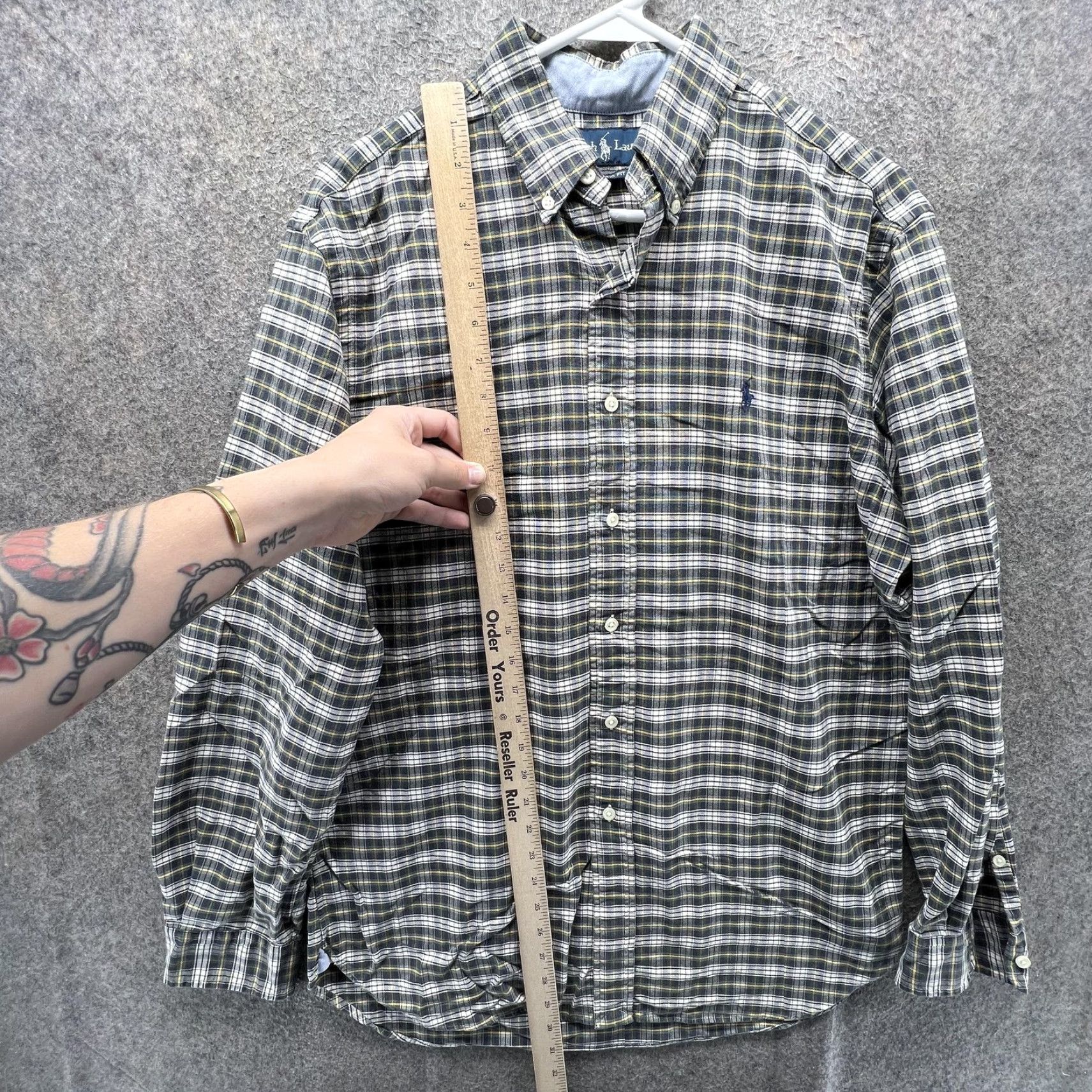 Ralph Lauren Ralph Lauren Shirt Mens Medium Green Tartan Plaid Button Front Casual Woven VTG Size US M / EU 48-50 / 2 - 4 Thumbnail