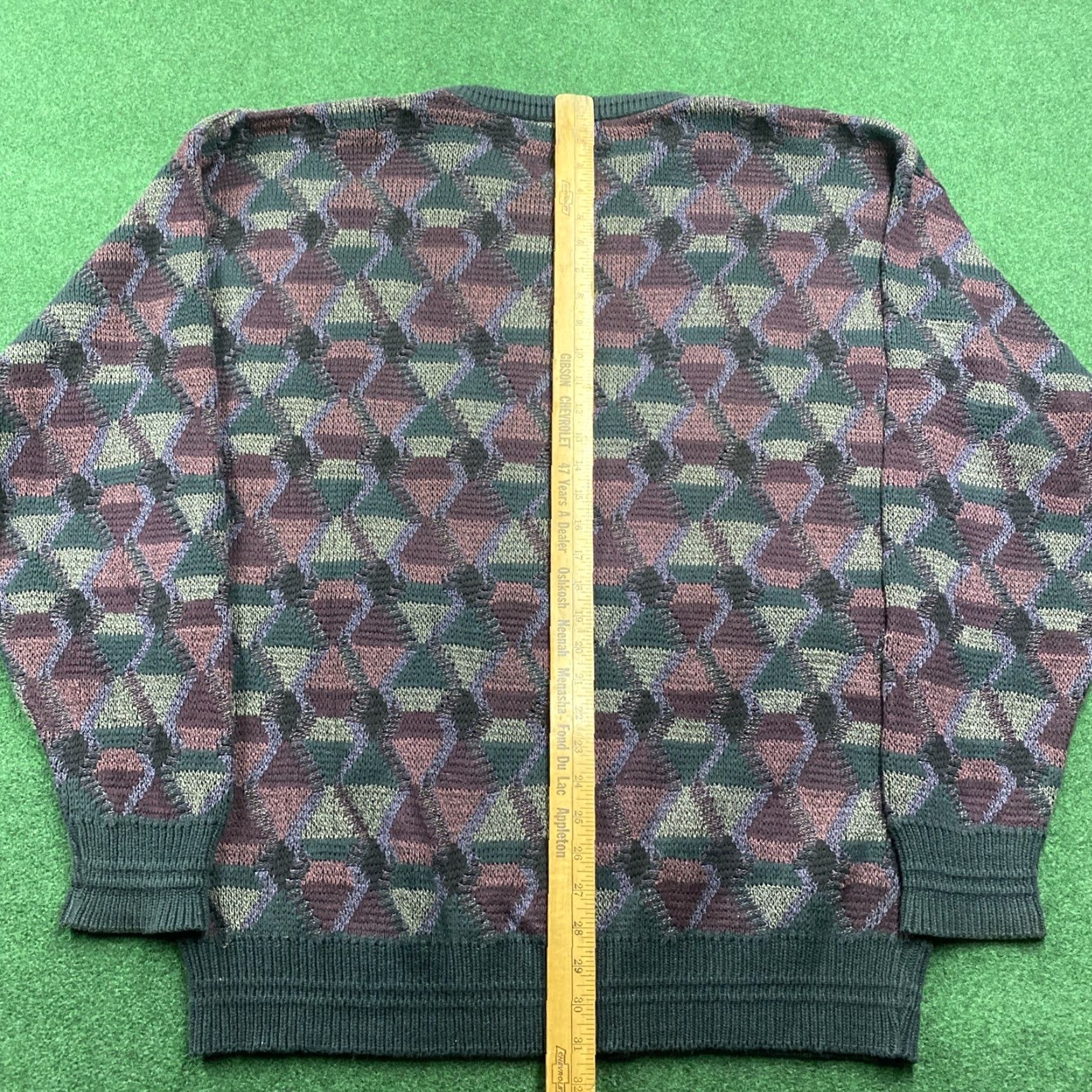 Jantzen VINTAGE Jantzen Sweatshirt Mens XL Gray 90S 3D Knit Argyle Logo USA Shirt Size US XL / EU 56 / 4 - 7 Thumbnail
