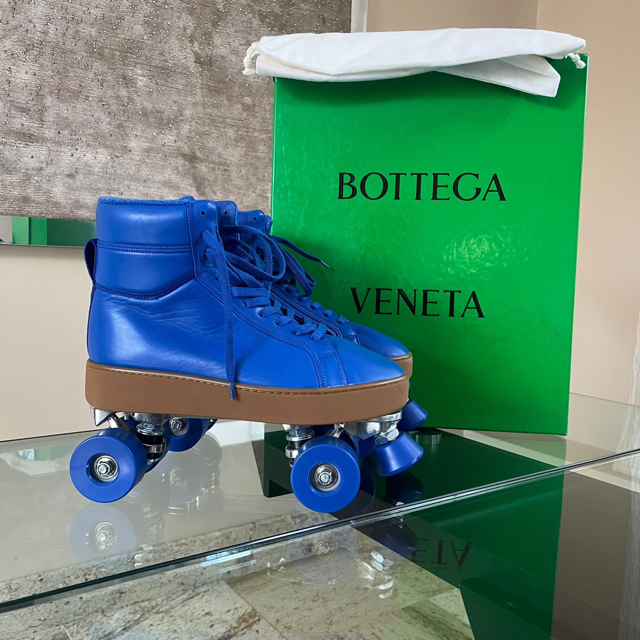 Bottega The Quilt Rollerblade Sneakers in Blue Grailed