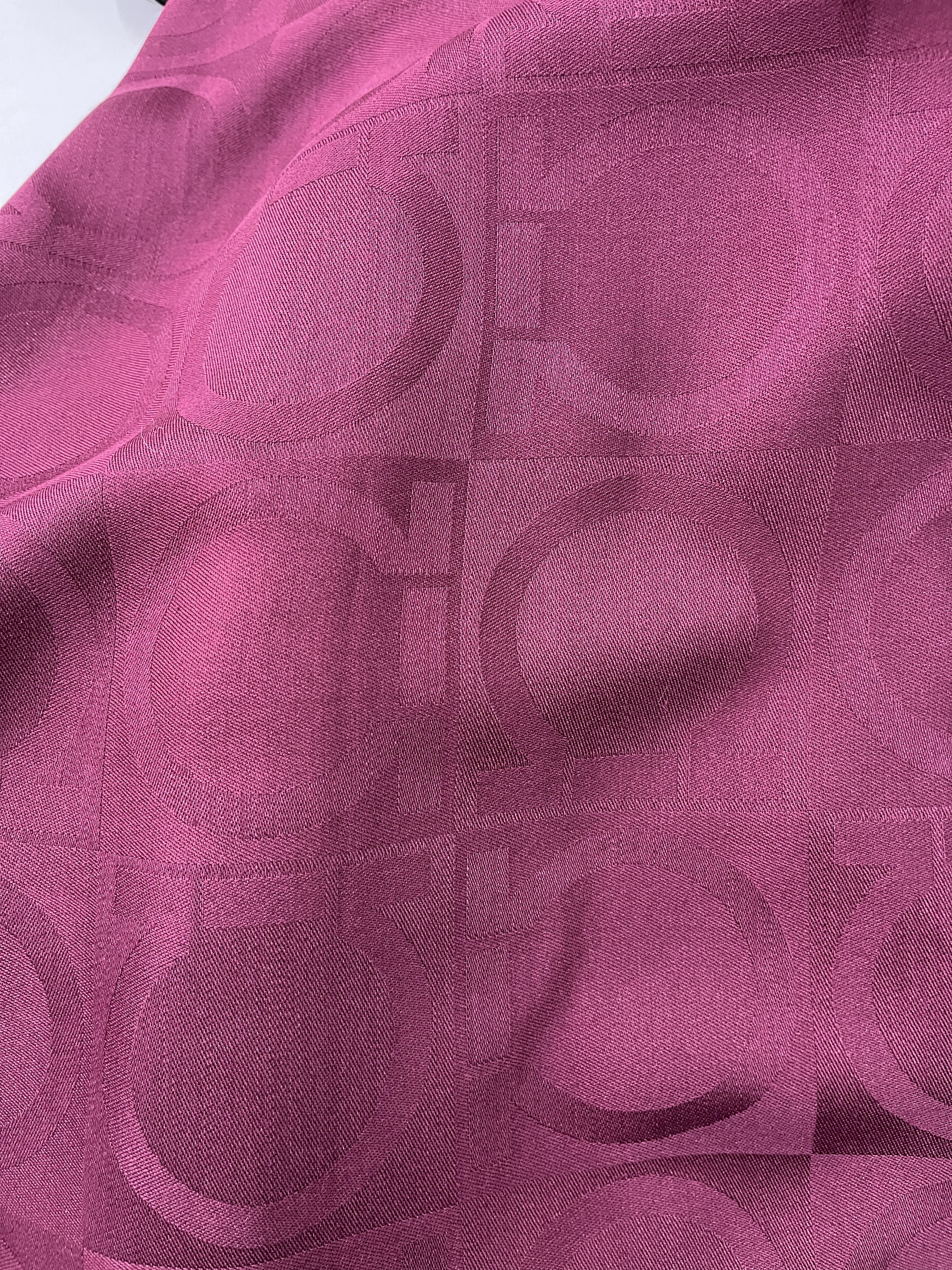Salvatore Ferragamo Burgundy Silk And Wool Scarf Size ONE SIZE - 3 Thumbnail