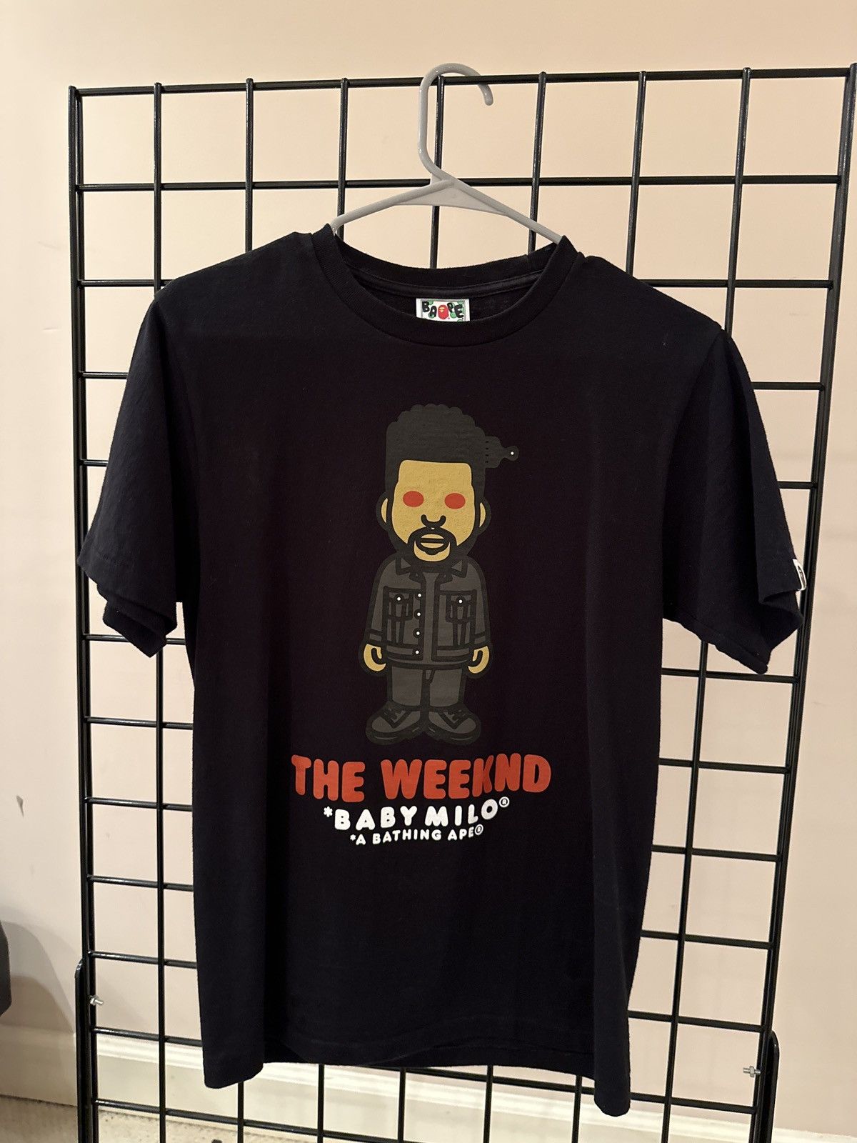 image of Bape x Xo The Weeknd Baby Milo T-Shirt in Black, Men's (Size Small)