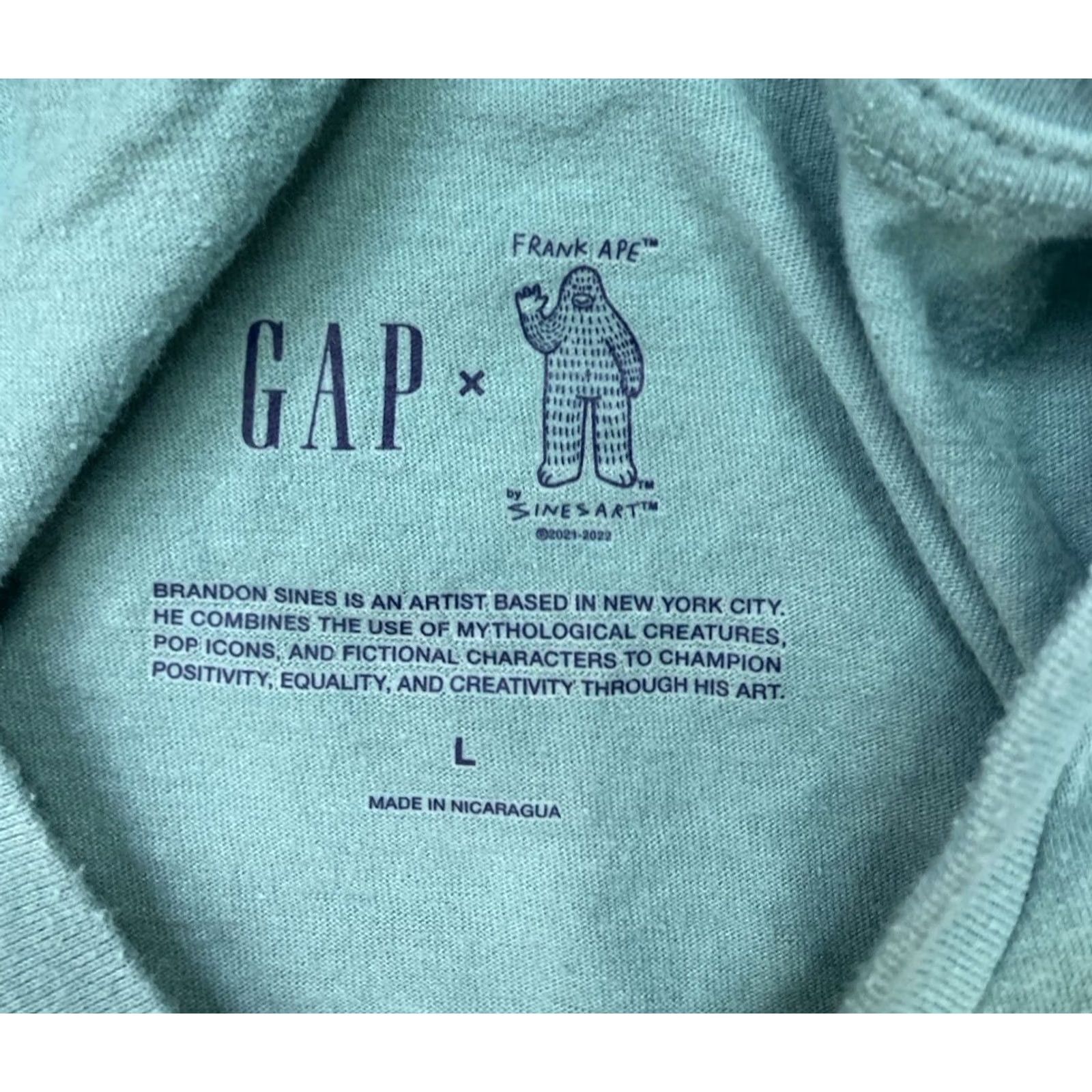 Gap Gap Frank Ape Graphic T-shirt Men XL Green Short Sleeve Size US XL / EU 56 / 4 - 4 Thumbnail