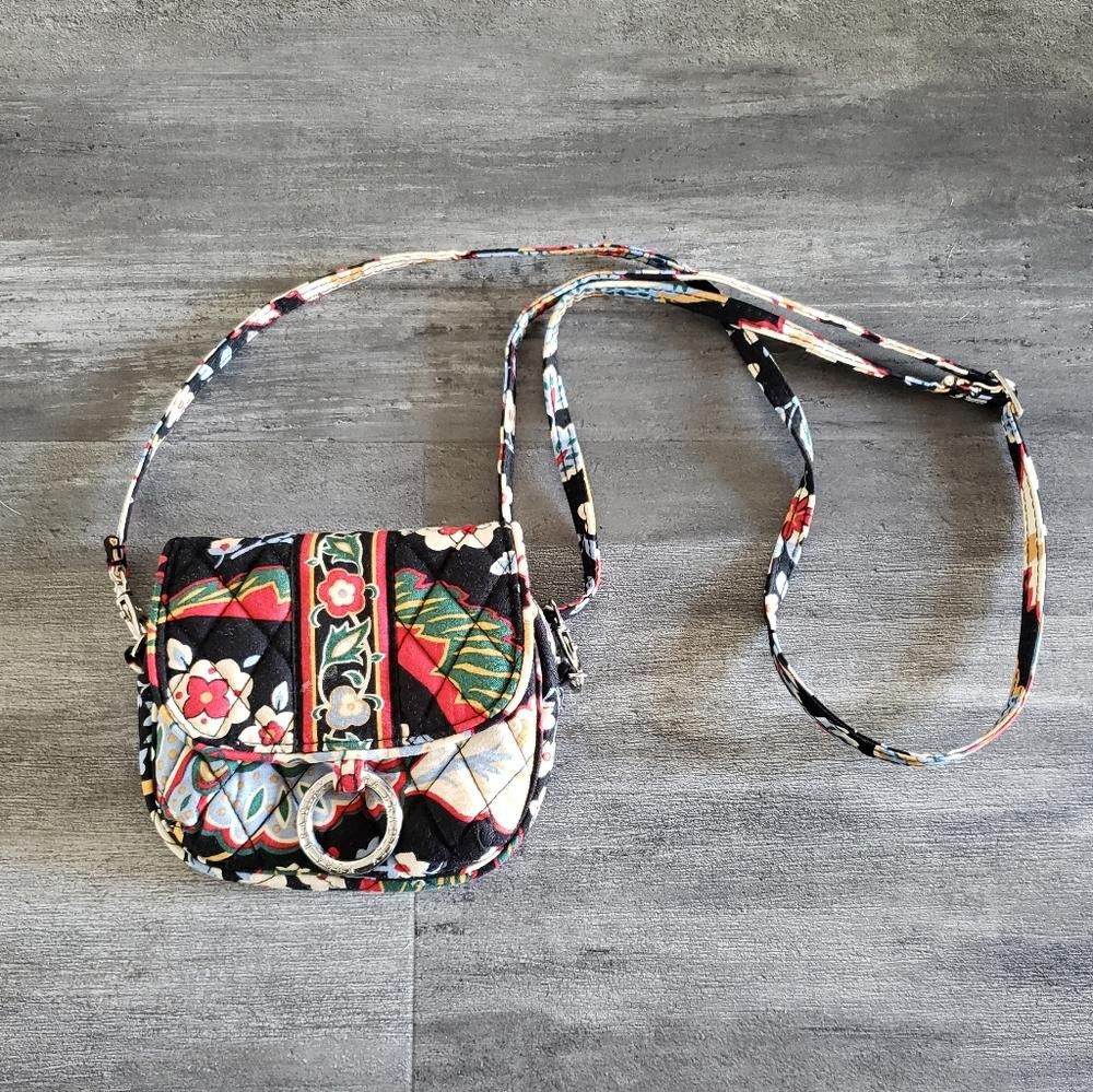 Designer Black Red Tropical Vera Bradley Mini Crossbody Size ONE SIZE - 1 Thumbnail