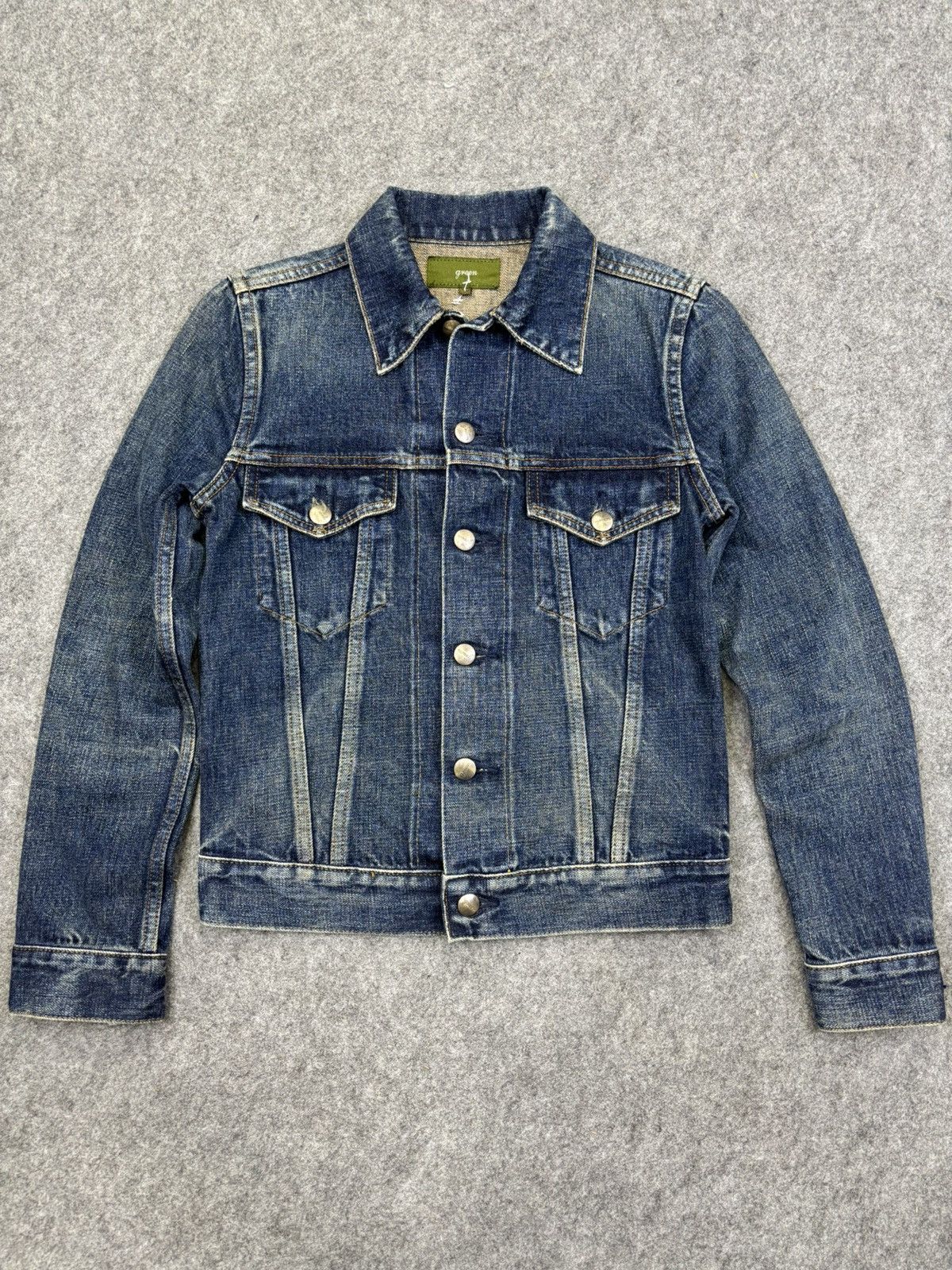 Japanese Brand 💥Selvedge Trucker💥green Selvedge Type 3 Trucker F817 Size US XXS / EU 40 - 15 Thumbnail