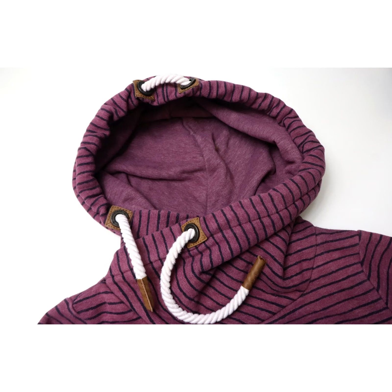 Logo 7 Naketano Sweatshirt Women's XS Purple Pocket Logo Hooded Striped Pullover Size XS / US 0-2 / IT 36-38 - 4 Thumbnail