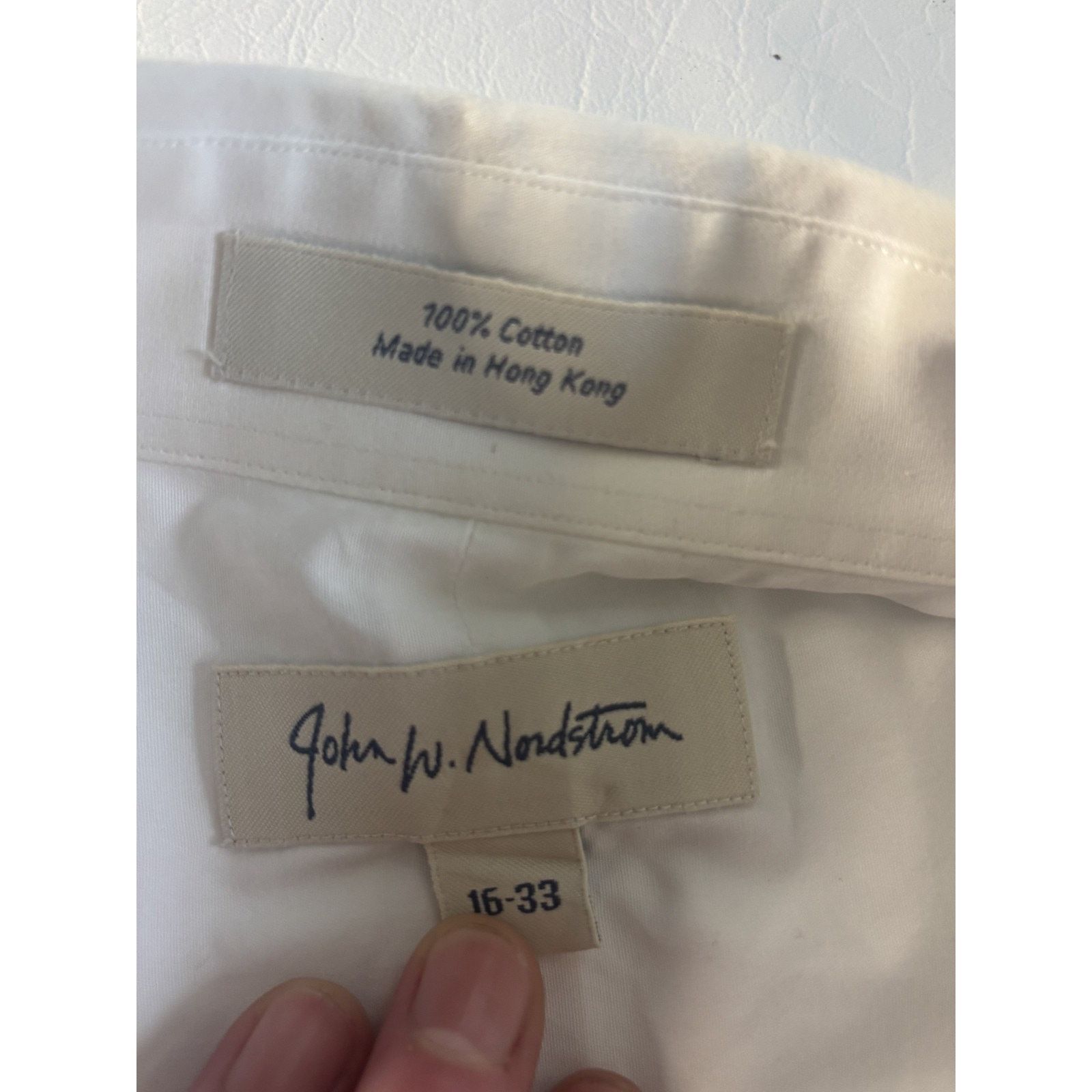 Nordstrom John Nordstrom Dress Shirt Men White Long Sleeve French Cuff Size US M / EU 48-50 / 2 - 3 Thumbnail