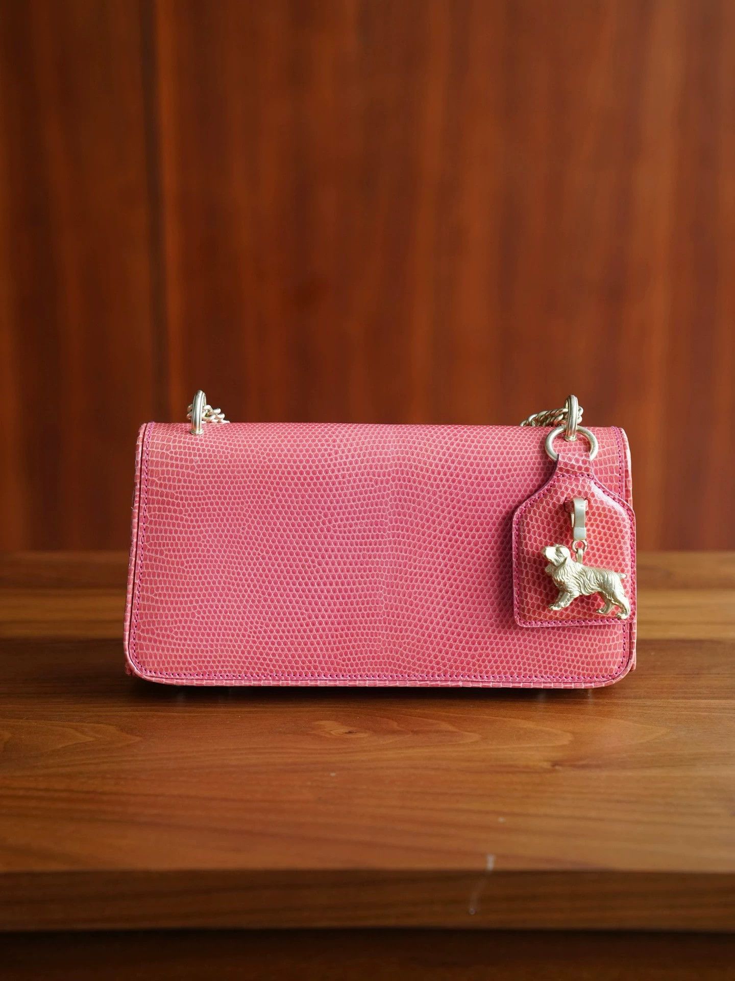Other BKC vintage dog lizard skin peach pink chain tote women's Size ONE SIZE - 4 Thumbnail