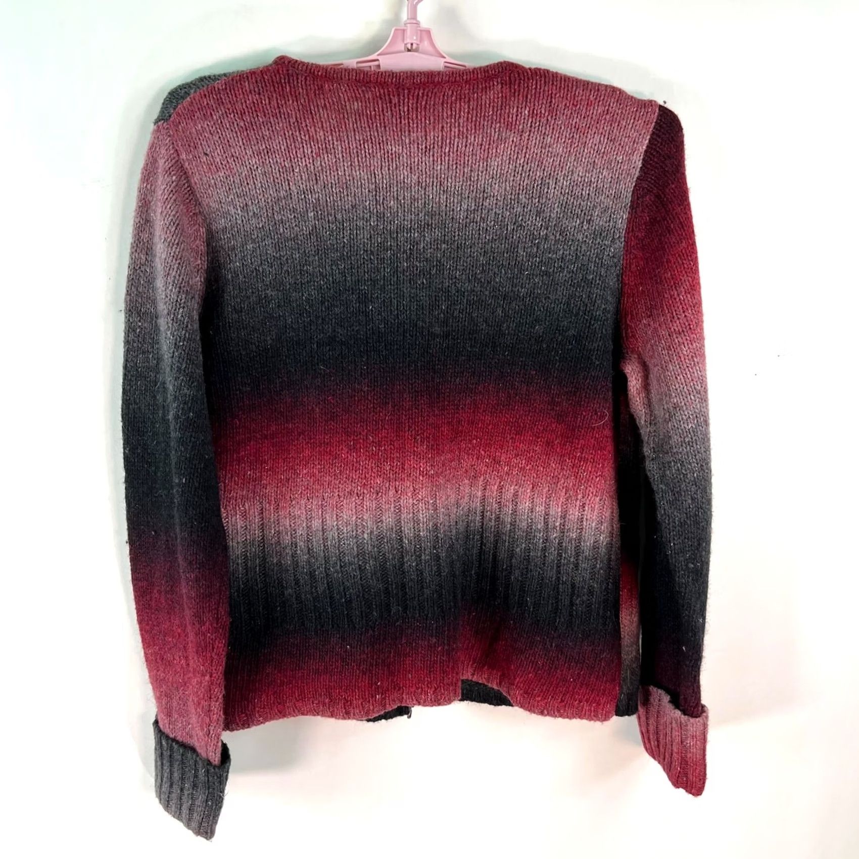 Vintage Christopher & Banks Cardigan Sweater Wool Blend Red Black Size L Womens Pullover Knit Size L / US 10 / IT 46 - 5 Thumbnail