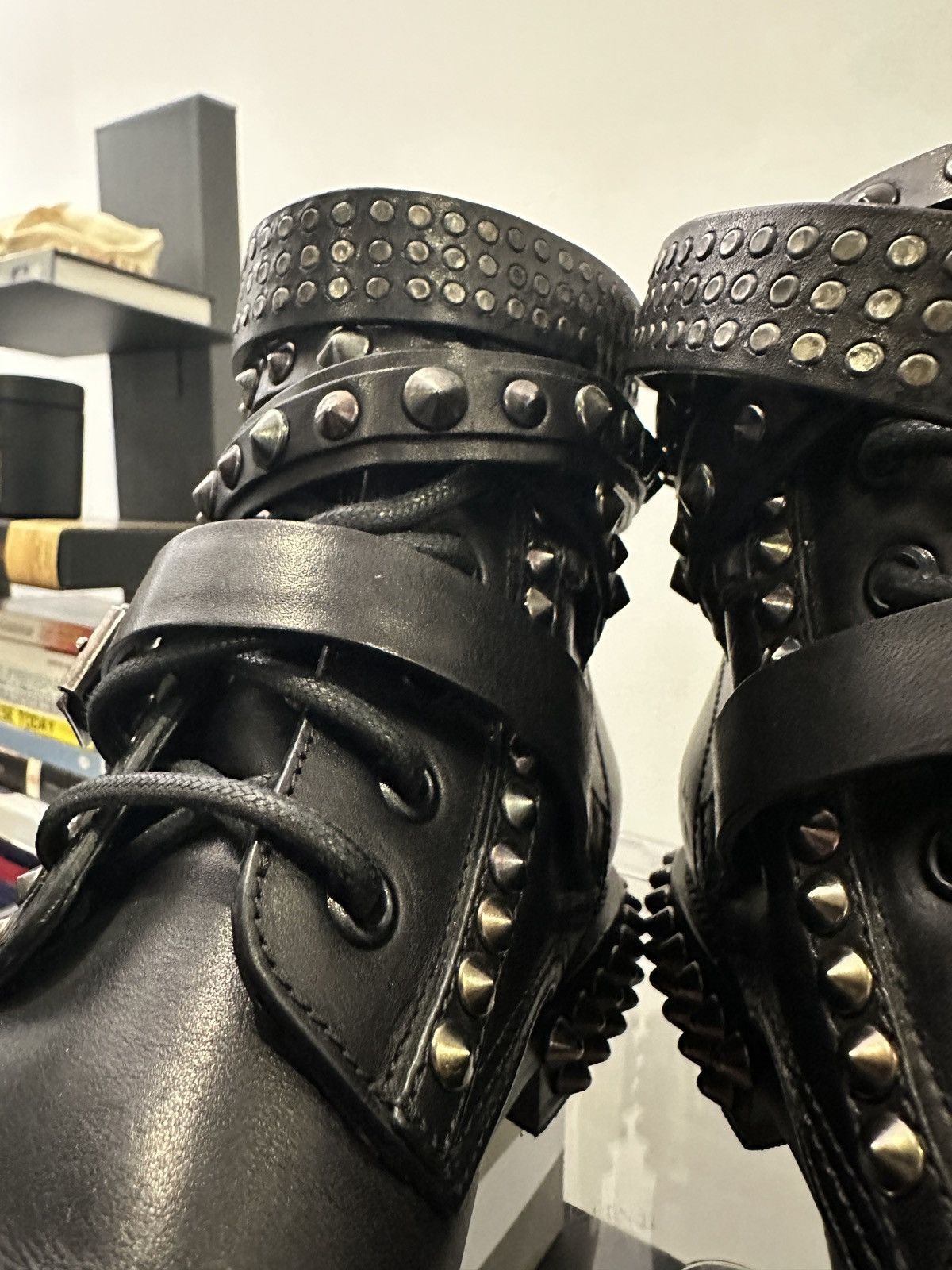 Saint Laurent Paris SAINT LAURENT PARIS FW13 Moto Studded Ankle Boots IT 39 Size US 9 / IT 39 - 19 Thumbnail