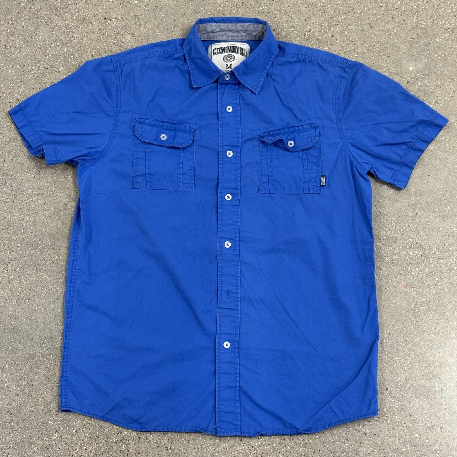Company 81 Company 81 Shirt Mens M Blue Short Sleeve Button Up Pockets Size US M / EU 48-50 / 2 - 1 Thumbnail