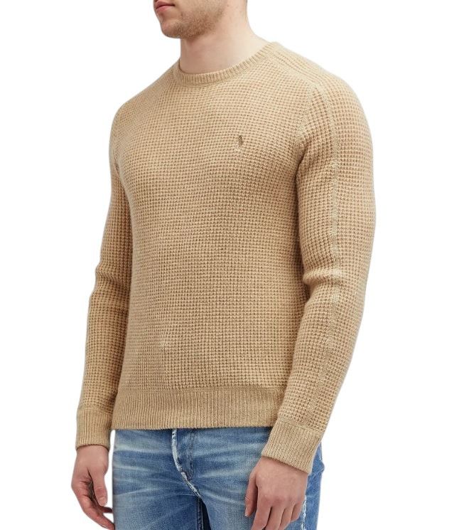 Ralph Lauren BROWN L Wool Alpaca Waffle Knit Pullover 86934 Size US L / EU 52-54 / 3 - 1 Thumbnail