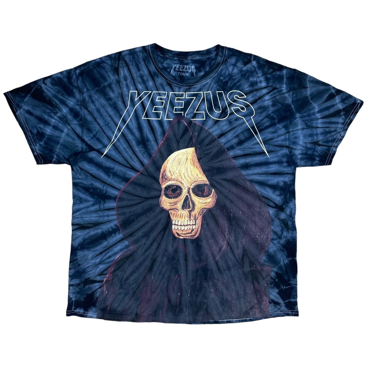 image of Kanye West Yeezus Reaper Tie Dye Made In America in Blue, Men's (Size XL)