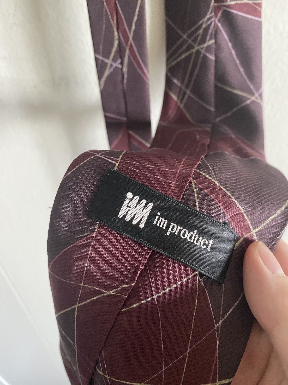 Issey Miyake Issey Miyake Abstract Geometric Pattern Printed Silk Tie Red Size ONE SIZE - 3 Thumbnail