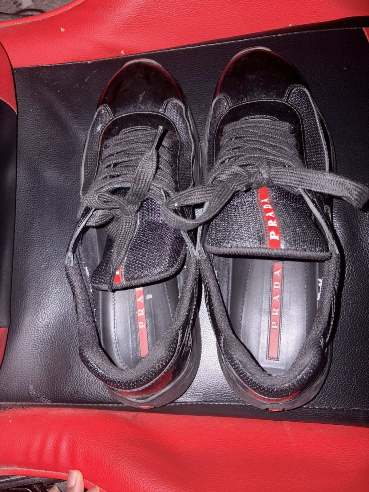 Prada Prada America's Cup Black Patent Leather 9.5 Low Tops Size US 9.5 / EU 42-43 - 3 Thumbnail