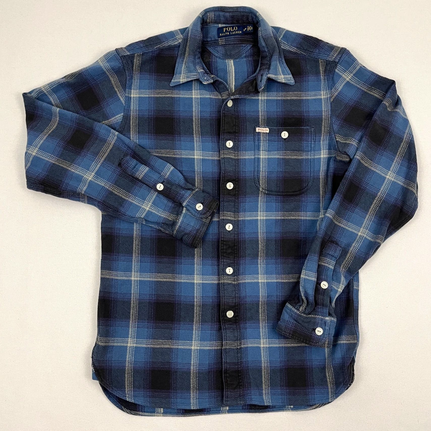 Polo Ralph Lauren Polo Ralph Lauren Shirt Mens S Blue Shadow Plaid Midweight Workwear Flannel L/S Size US S / EU 44-46 / 1 - 4 Thumbnail