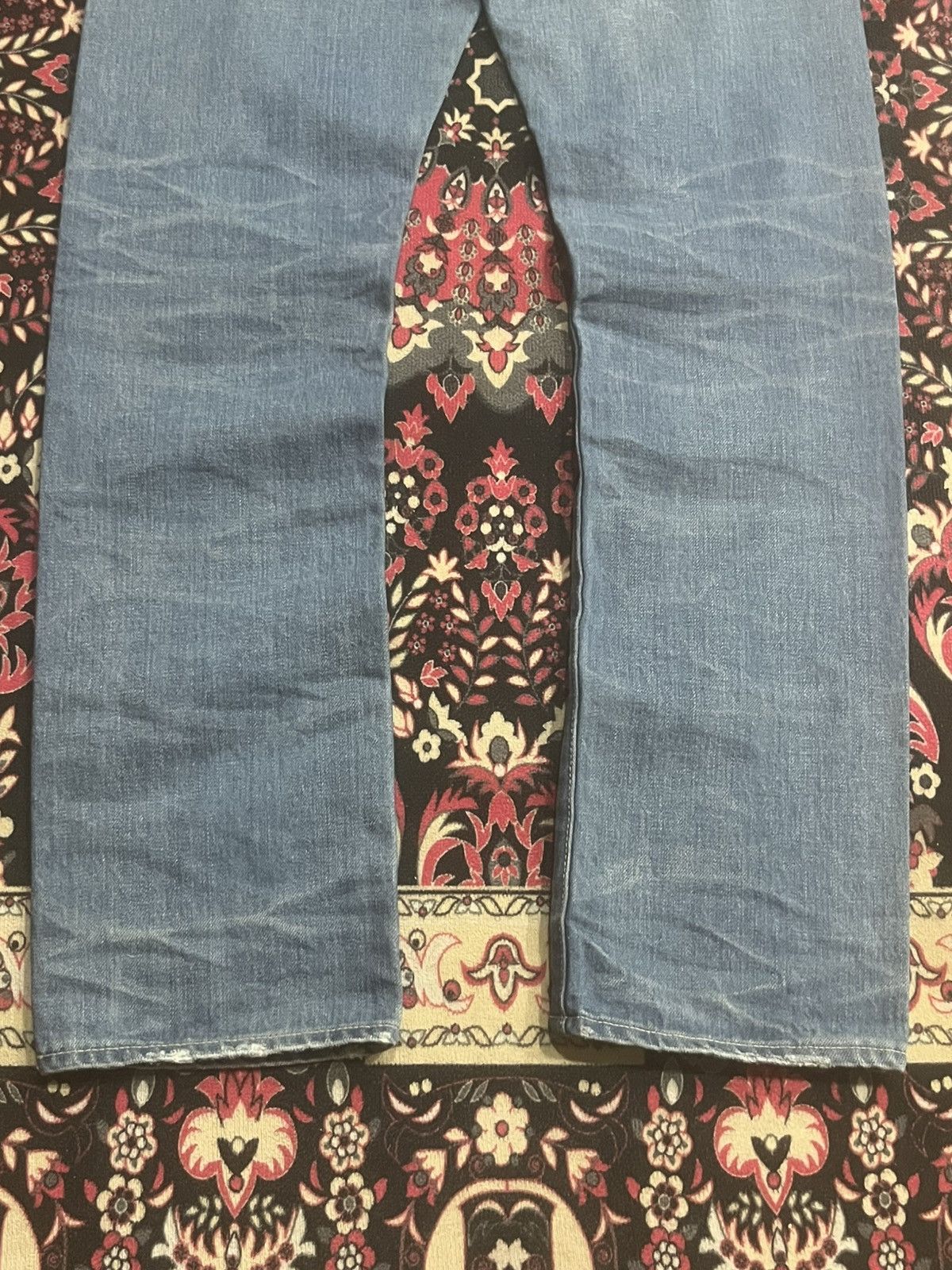 KURO Kuro “Dempsey” Classic Blue Whisker Washed Selvedge Jeans Size US 30 / EU 46 - 13 Thumbnail